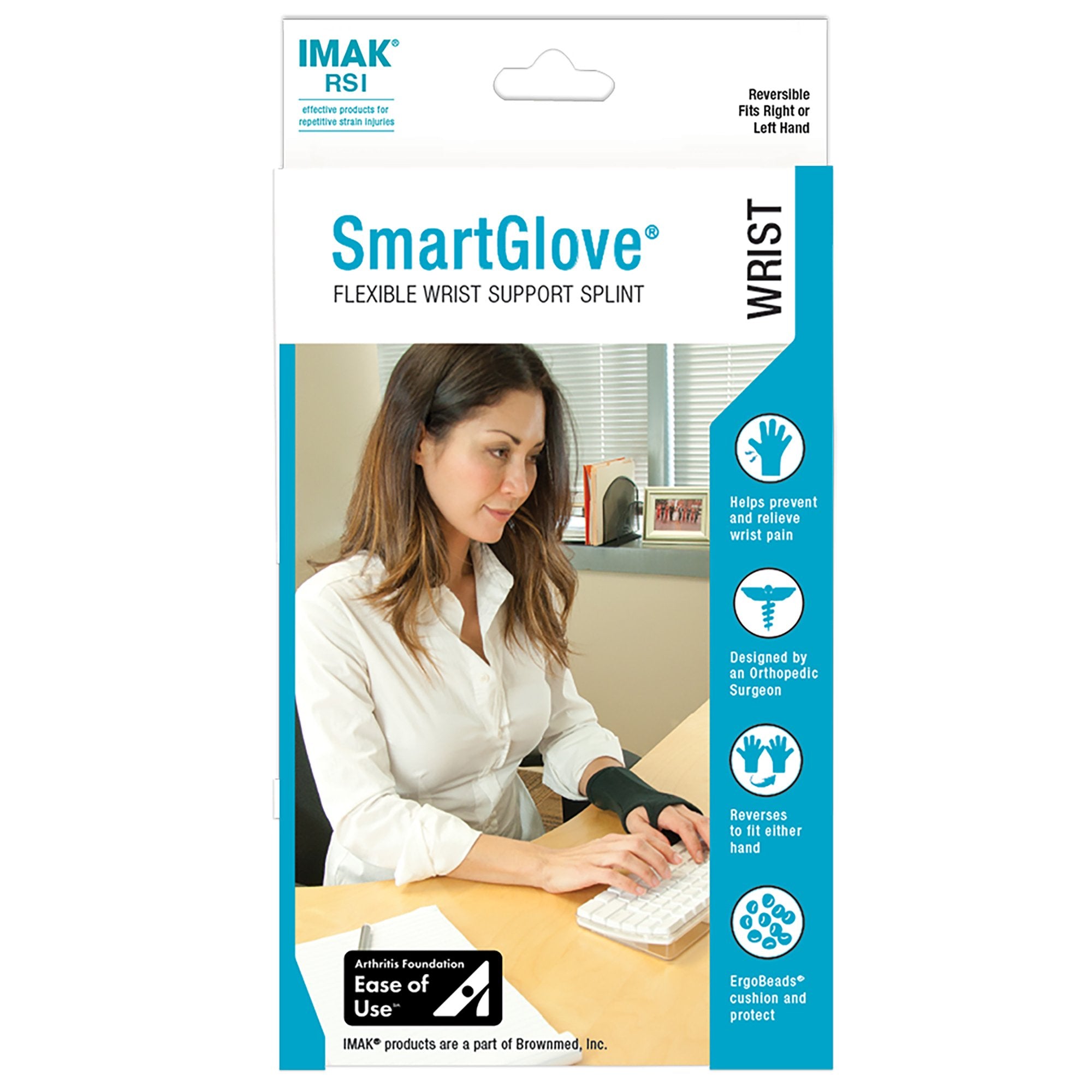 Wrist Splint IMAK RSI SmartGlove Cotton / ergoBeads Left or Right Hand Black Small
