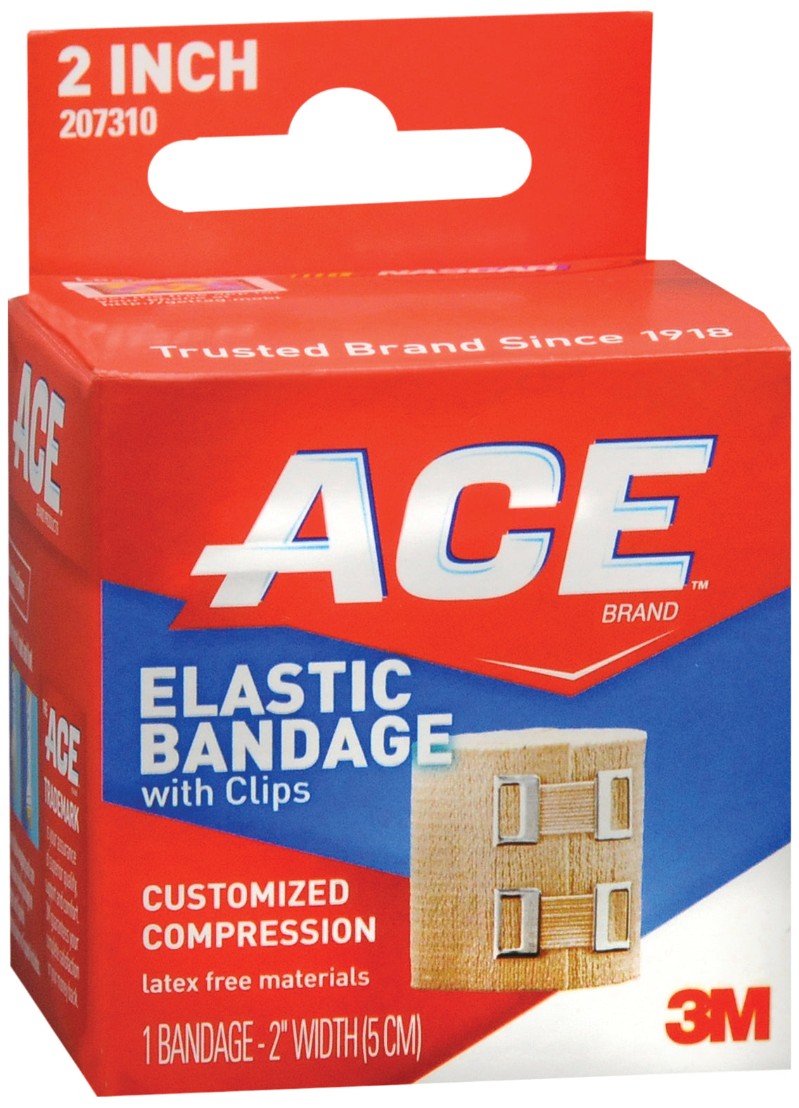 Elastic Bandage 3M ACE 2 Inch Width Clip Detached Closure Tan NonSterile Standard Compression