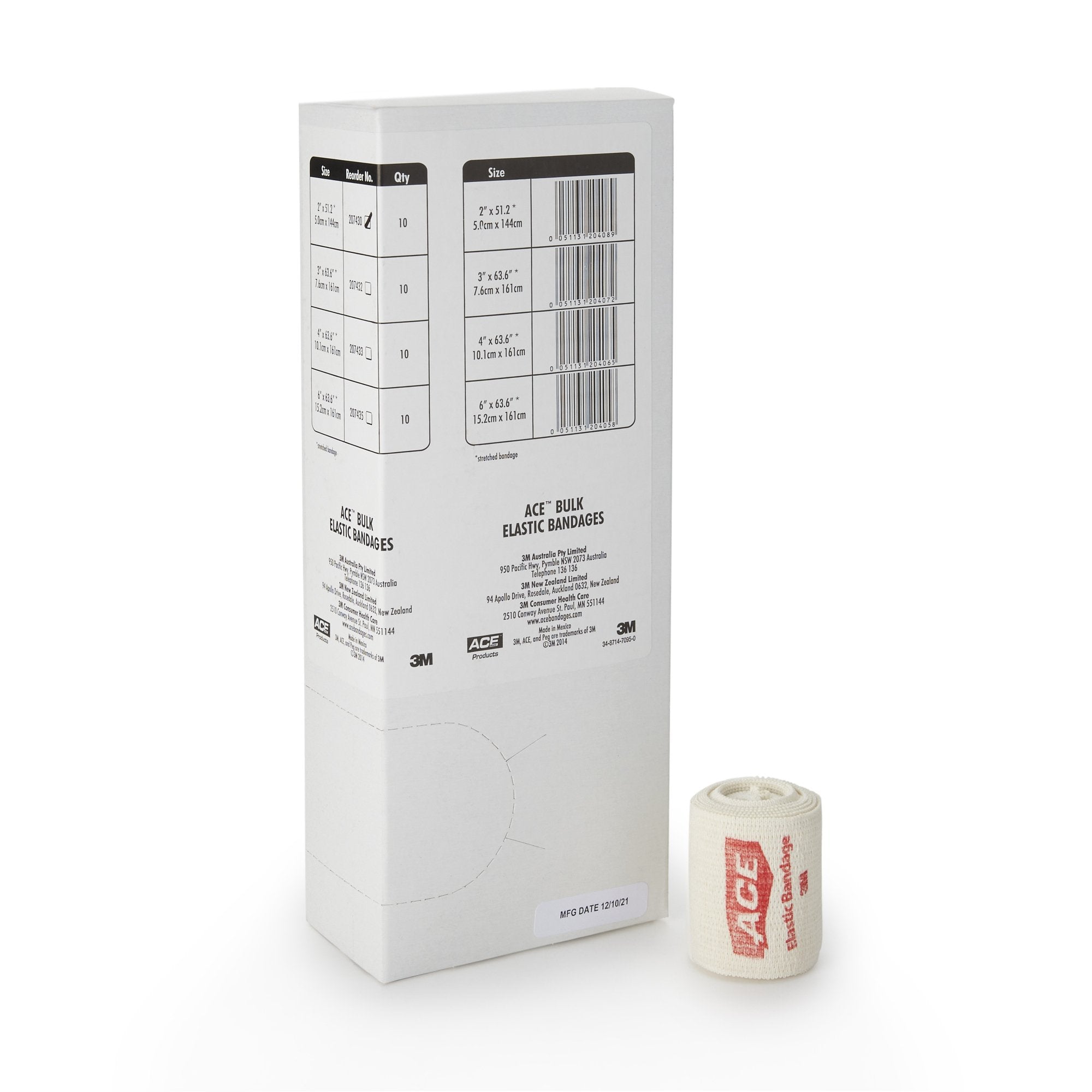 Elastic Bandage 3M ACE 2 Inch X 5 Yard Clip Detached Closure Tan NonSterile Standard Compression