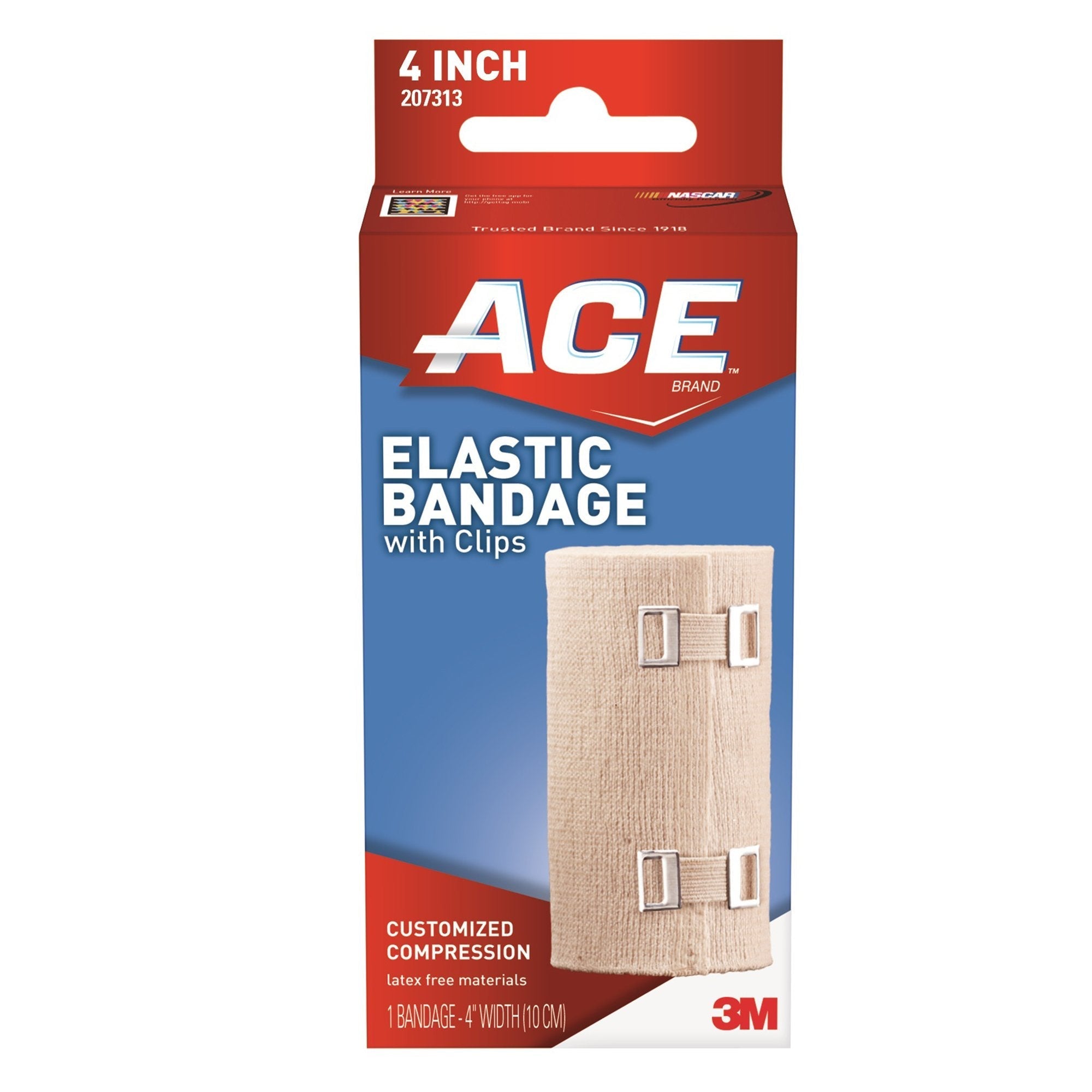 Elastic Bandage 3M ACE 4 Inch Width Clip Detached Closure Tan NonSterile Standard Compression