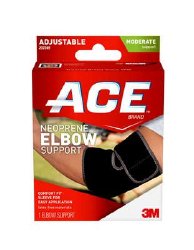 Elbow Support 3M Ace One Size Fits Most Pull On Sleeve Left or Right Elbow Black