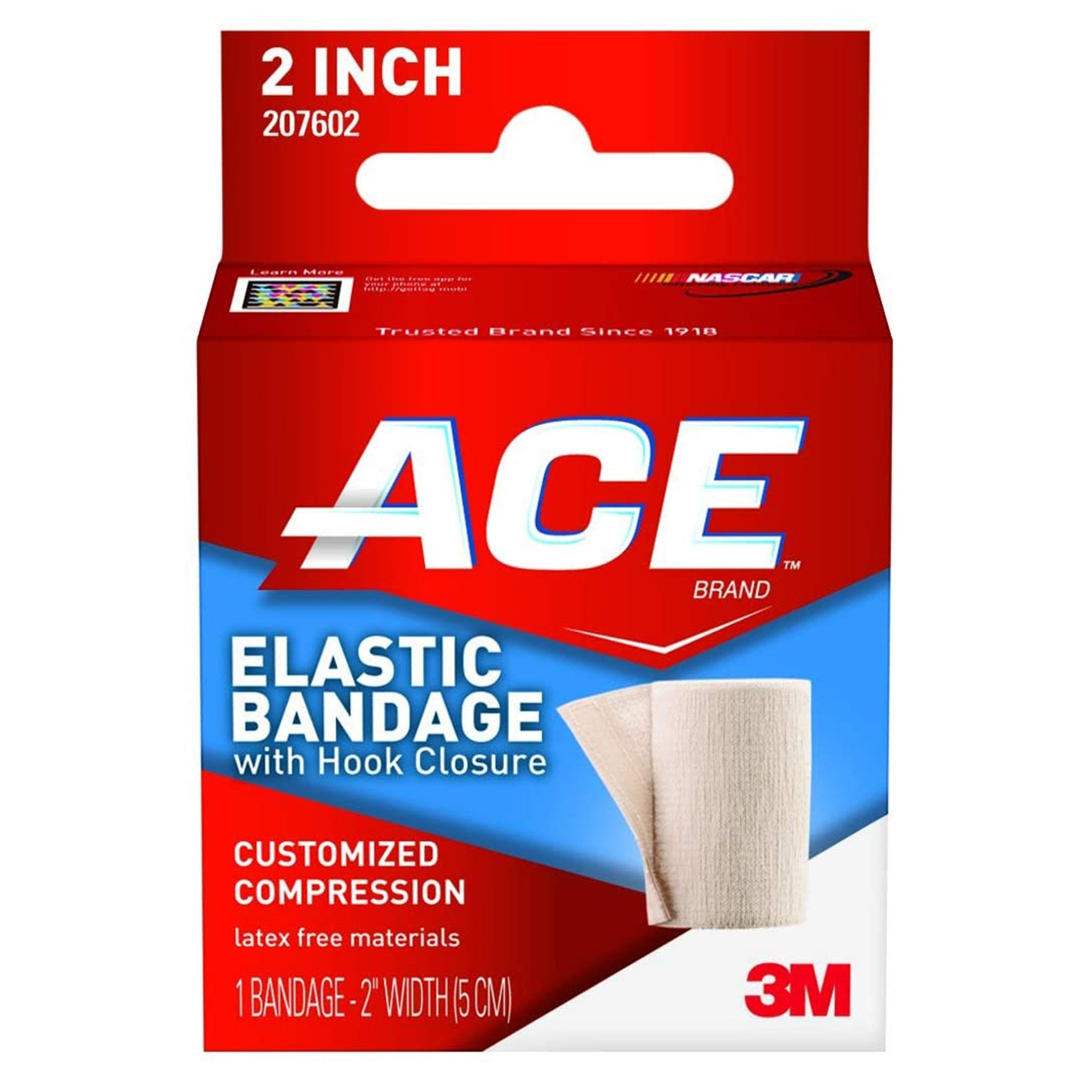 Elastic Bandage 3M ACE 2 Inch X 4.2 Foot Single Hook and Loop Closure Tan NonSterile Standard Compression