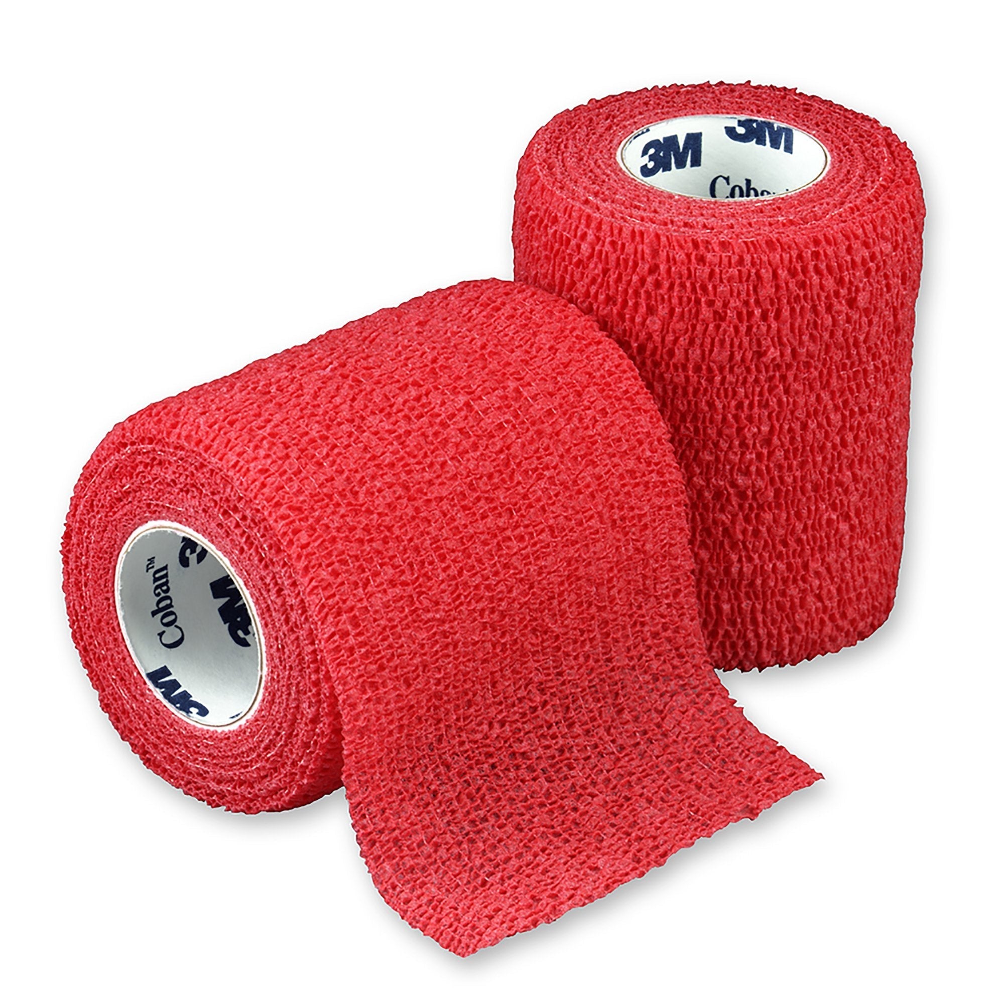 Cohesive Bandage 3M Coban 3 Inch X 5 Yard Self Adherent Closure Red NonSterile Standard Compression