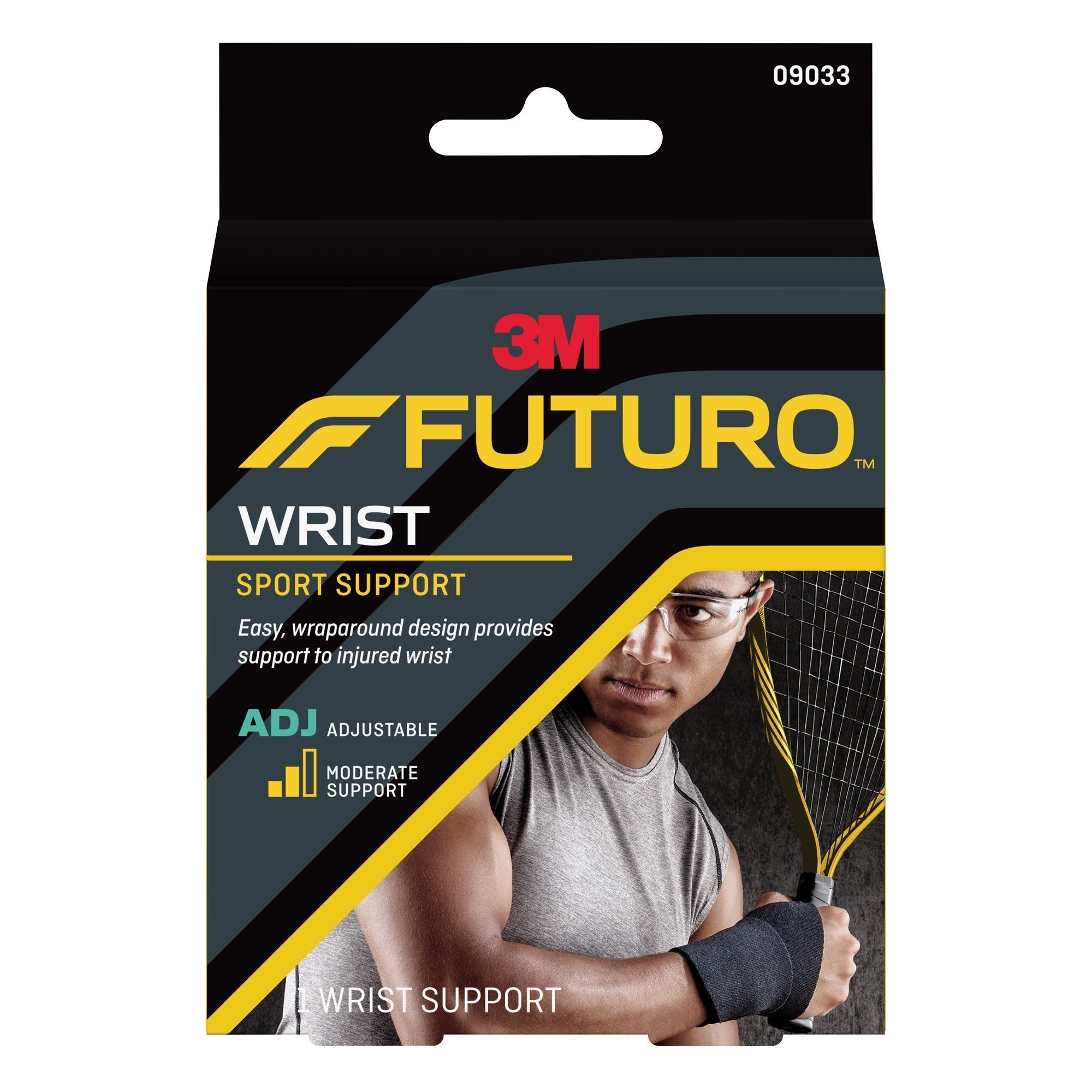 Wrist Support 3M Futuro Sport Wraparound Neoprene / Nylon / Polyester Left or Right Hand Black One Size Fits Most