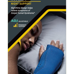 Night Wrist Brace Futuro Fabric / Metal Left or Right Hand Navy Blue One Size Fits Most