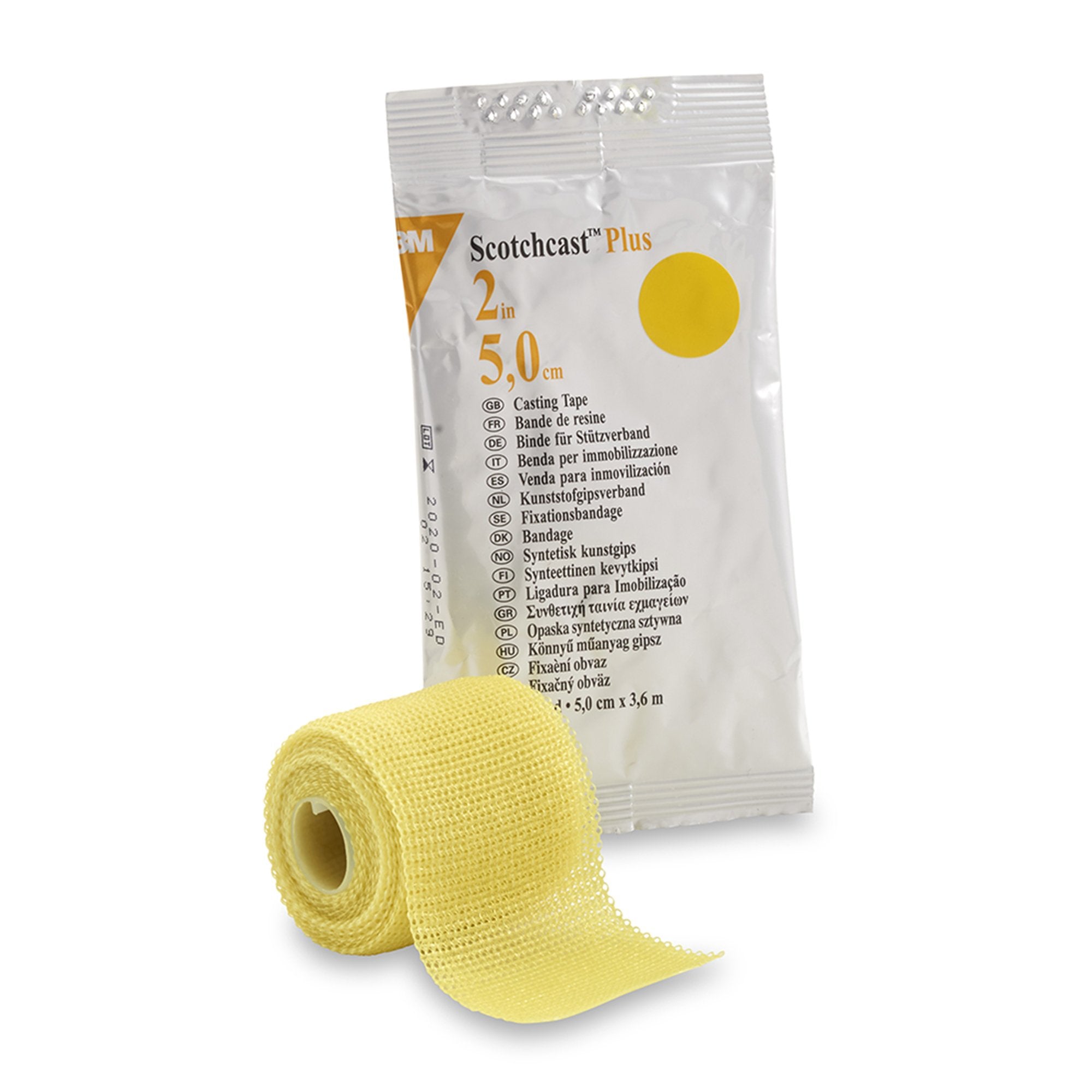 Cast Tape 3M Scotchcast Plus 2 Inch X 12 Foot Fiberglass / Resin Yellow