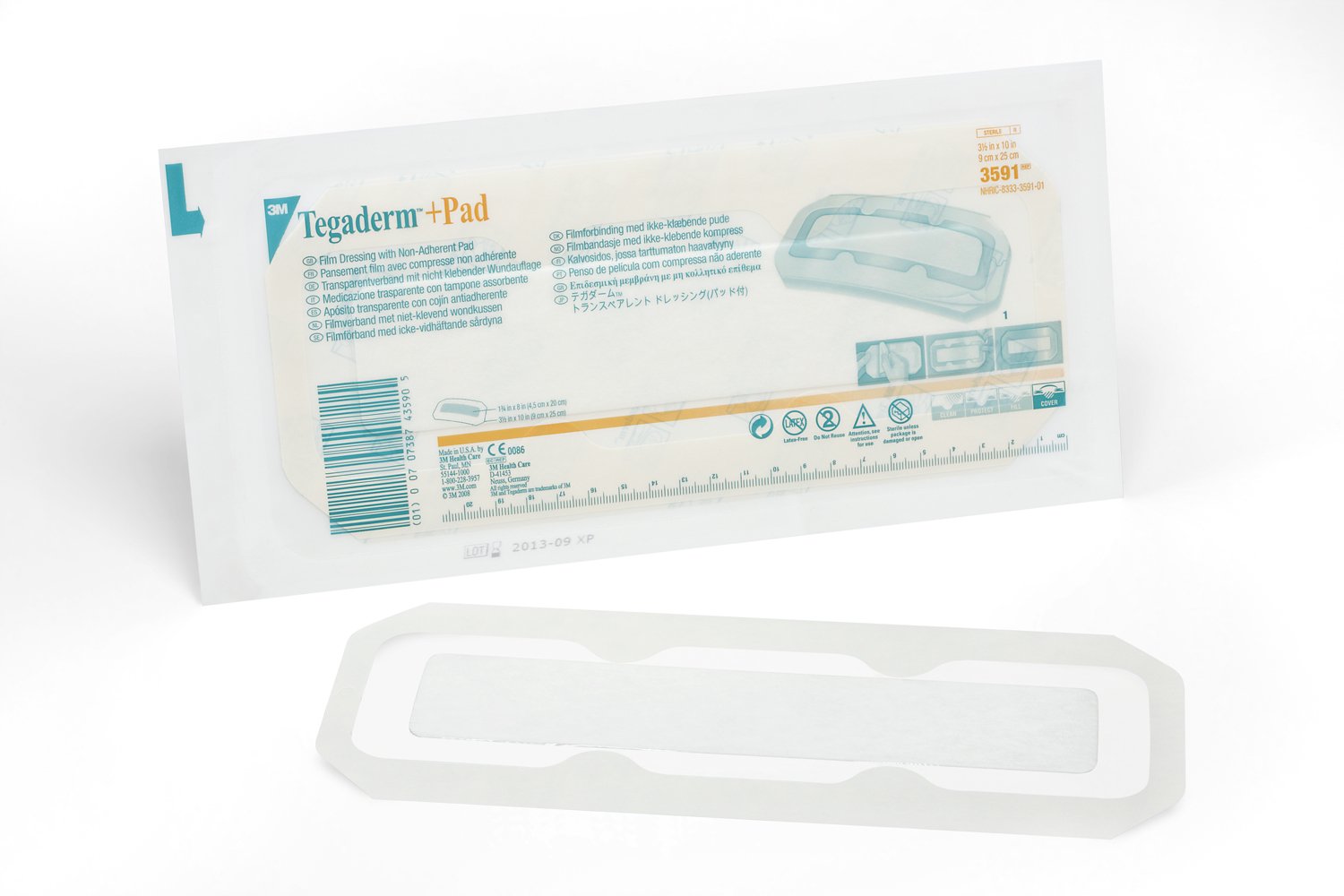 Transparent Film Dressing with Pad 3M Tegaderm + 3 1/2 X 10 Inch Frame Style Delivery Rectangle Sterile