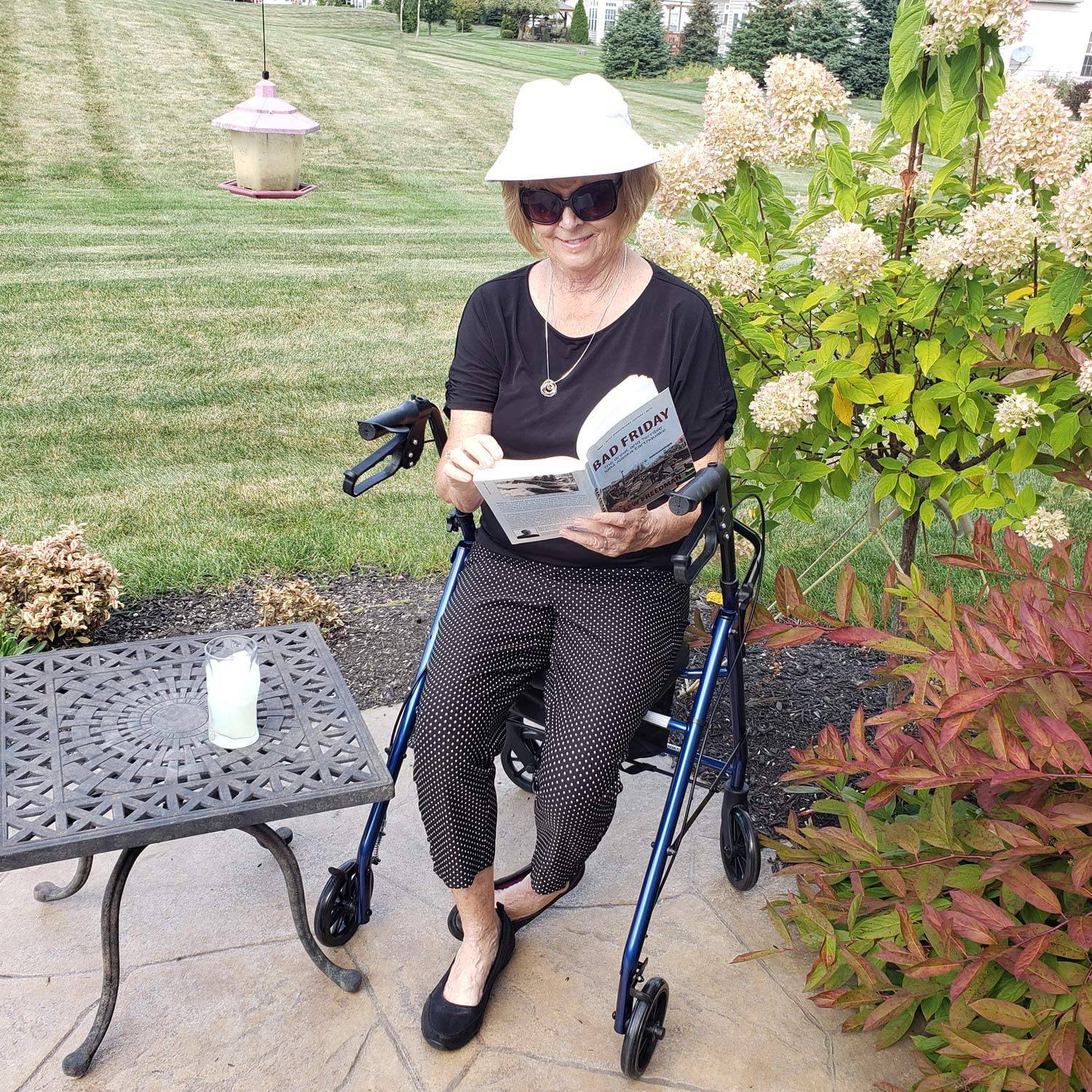 4 wheel rollator care classics blue adjustable height folding aluminum