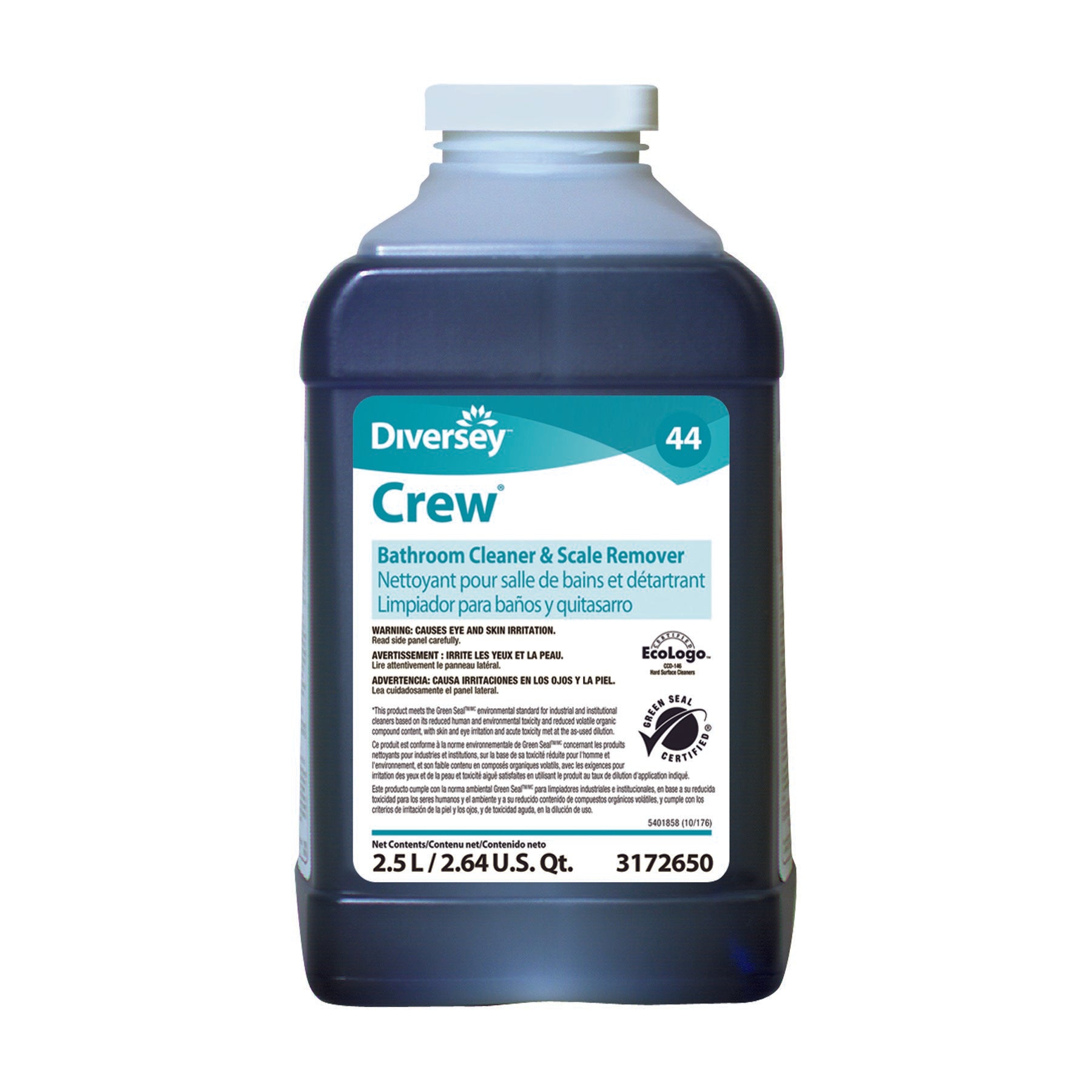 Diversey Crew Bathroom Cleaner and Scale Remover Surface Cleaner Acid Based J-Fill Dispensing Systems Liquid Concentrate 2.5 Liter Bottle Scented NonSterile