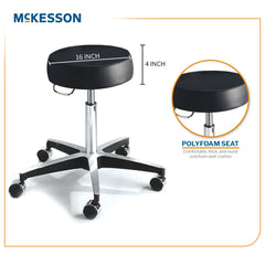 Exam Stool McKesson Backless Pneumatic Height Adjustment 5 Casters Black,Packaging Type- Each