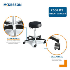 Exam Stool McKesson Backless Pneumatic Height Adjustment 5 Casters Black,Packaging Type- Each