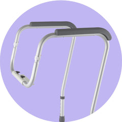 Easy install toilet safety support rail