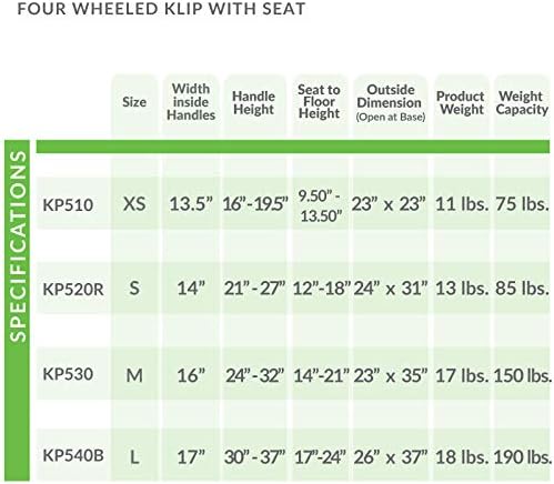 klip walker w seat medium blue 4 wheeled each