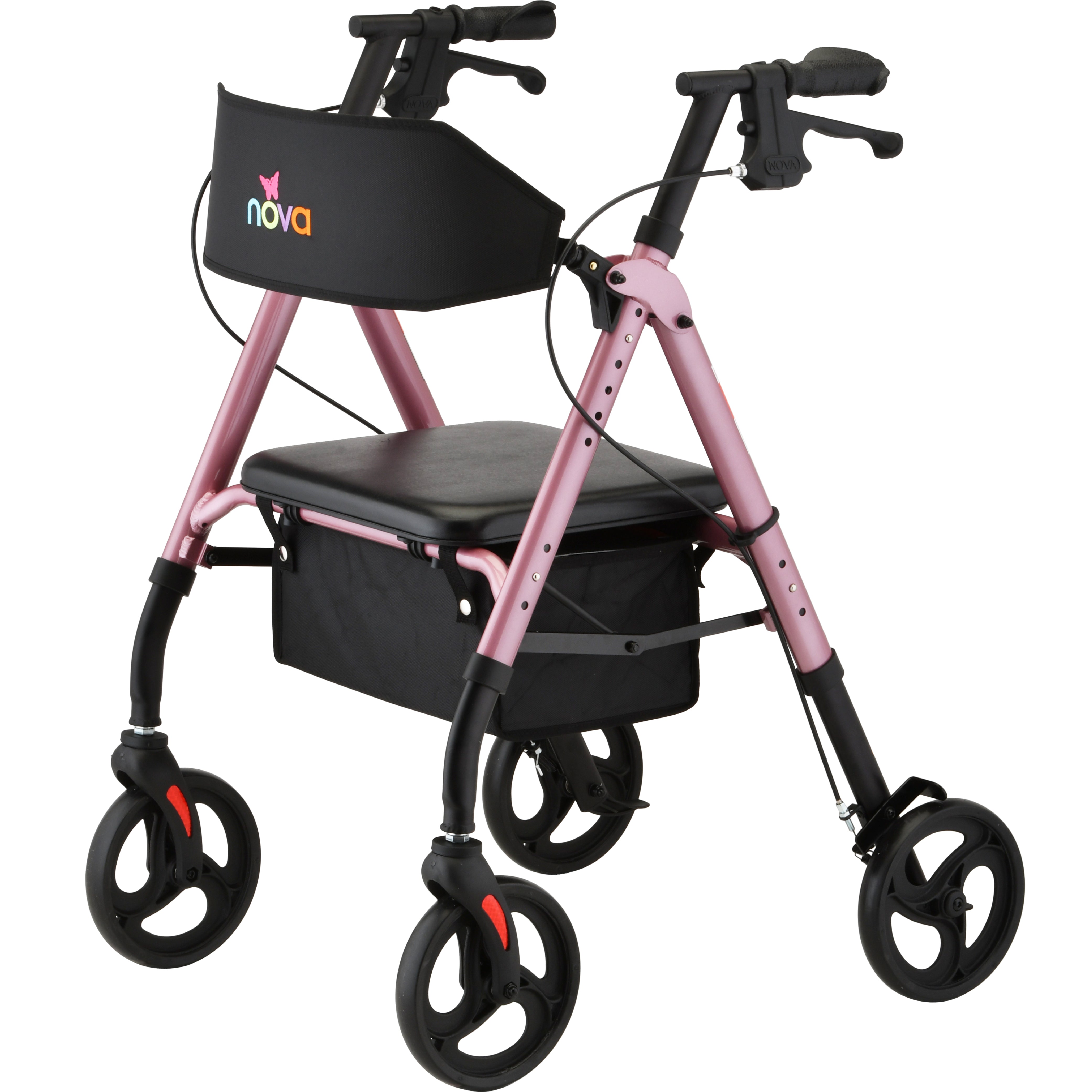 Nova STAR 8 & HD Wide Back Rollator - Extra Stability & Comfort for Seniors, Adjustable Height, Easy to Maneuver, Perfect for Indoor & Outdoor Use.