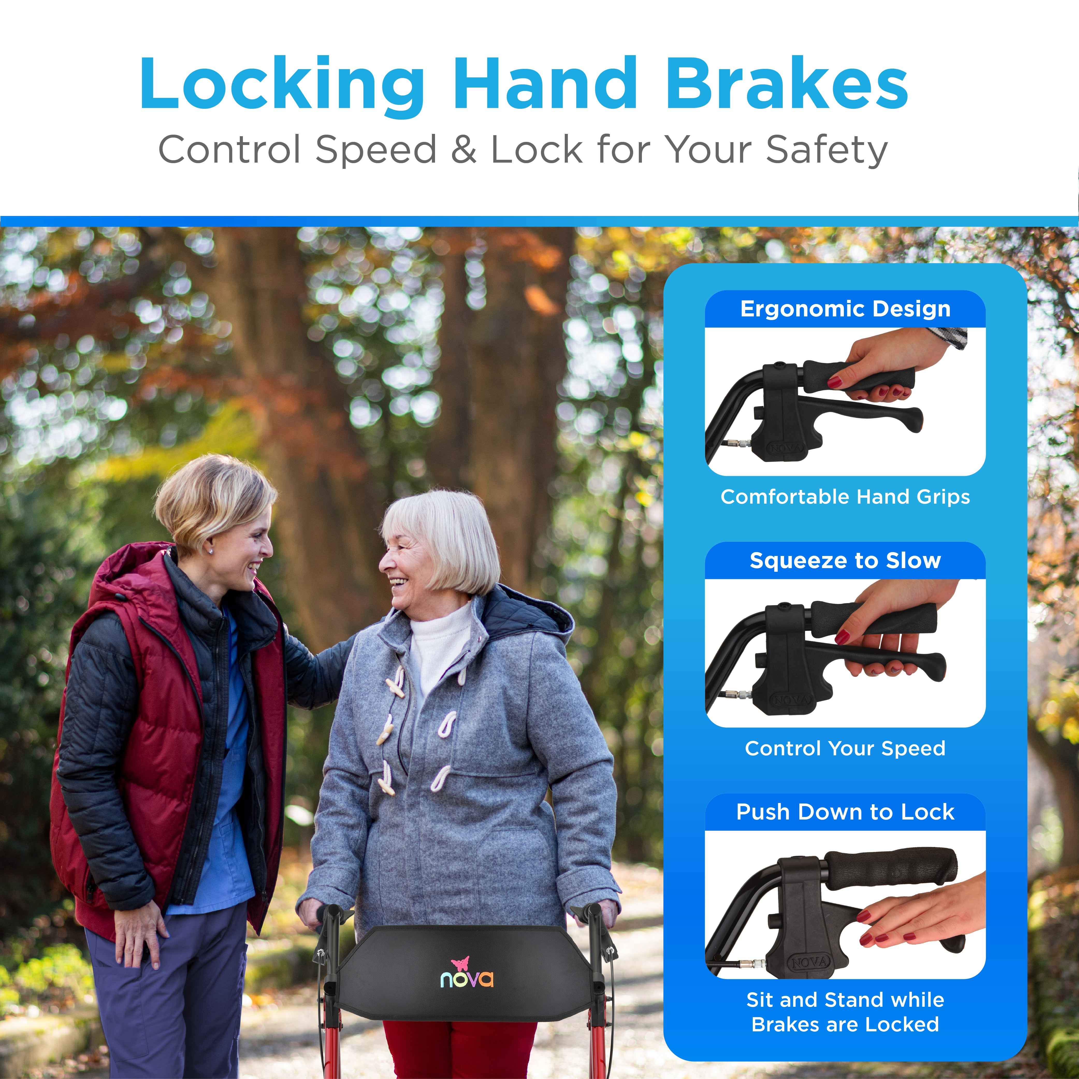 4259RD NOVA RED bariatric Rollator