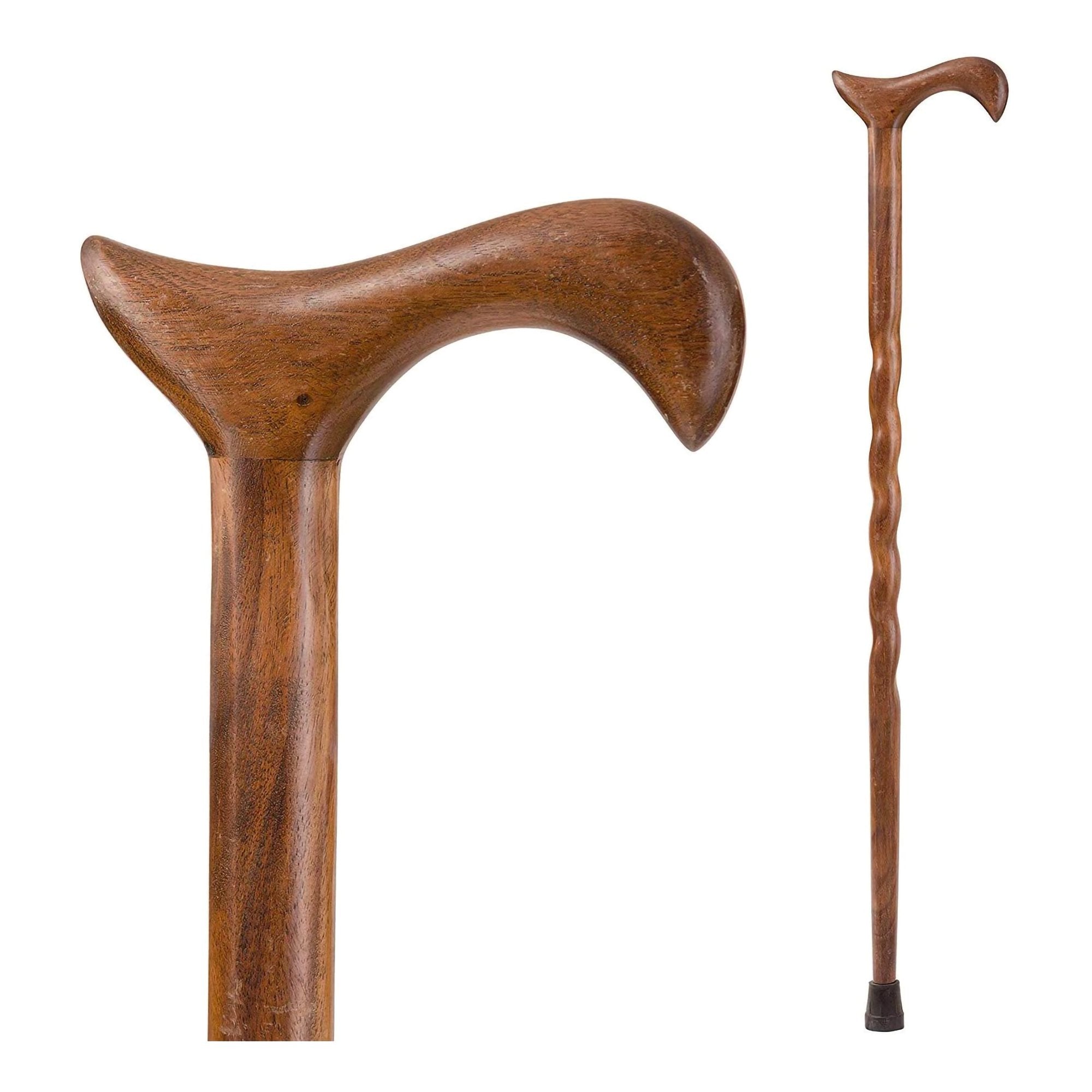 T-Handle Cane Brazos Twisted Wood 34 Inch Height Wood Grain