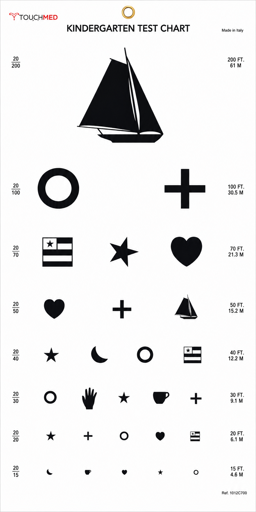 Kindergarten Eye Chart 22 X11