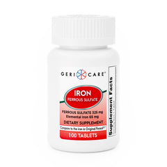Mineral Supplement Geri-Care Iron 240 mg Strength Tablet 100 per Bottle | (100/Bottle 325 mg · Case of 1200