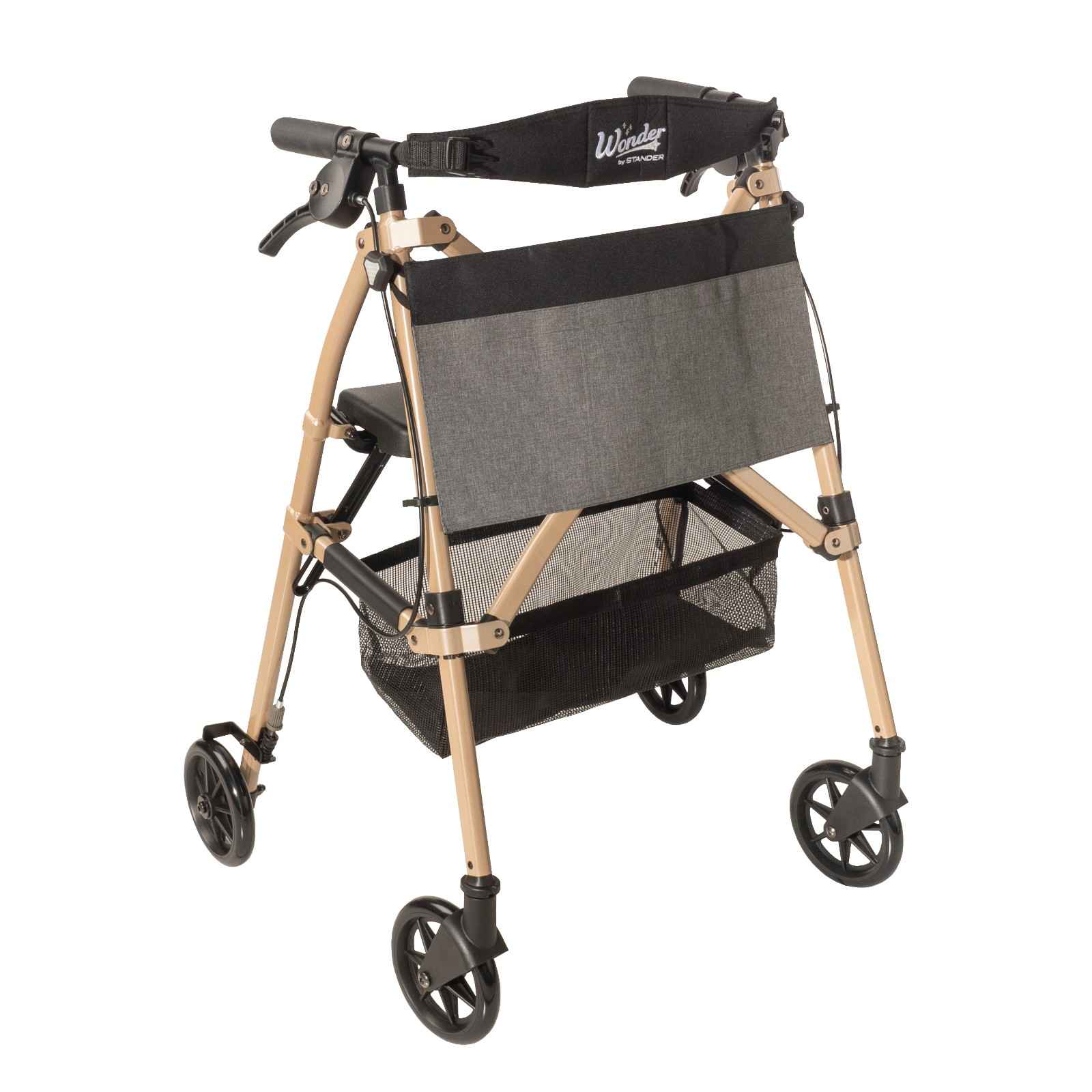 Wonder Rollator Plus - Lightweight, Durable Walker with 4 Wheels, Adjustable Handle Height, and Easy-Folding Design for Enhanced Mobility and Comfort.