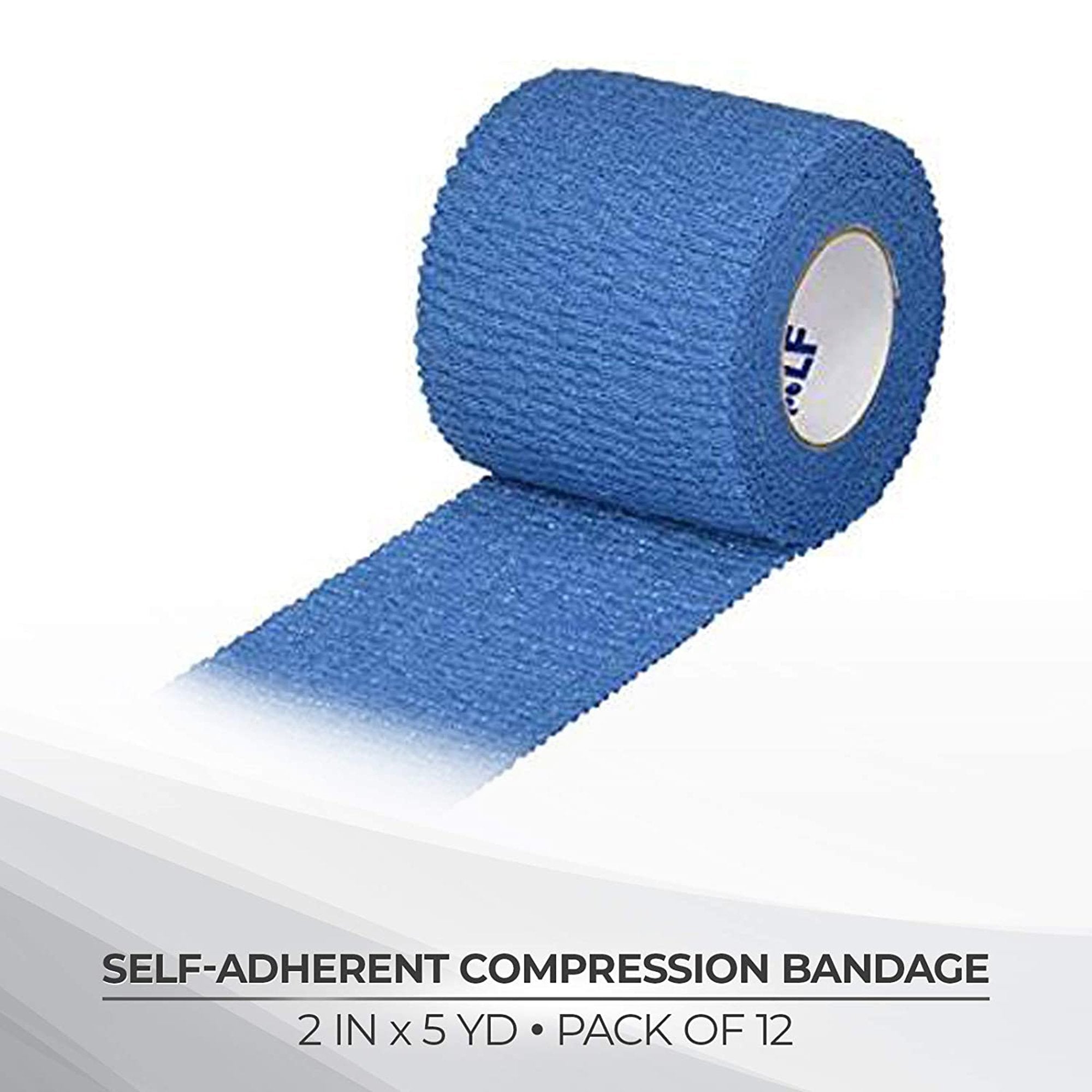 Cohesive Bandage Medi-Rip 2 Inch X 5 Yard Self-Adherent Closure Blue NonSterile Standard Compression, Packaging Type- Box