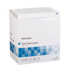 Drain Sponge McKesson 4 X 4 Inch 6-Ply Sterile 2 per Pack, Packaging Type- Case