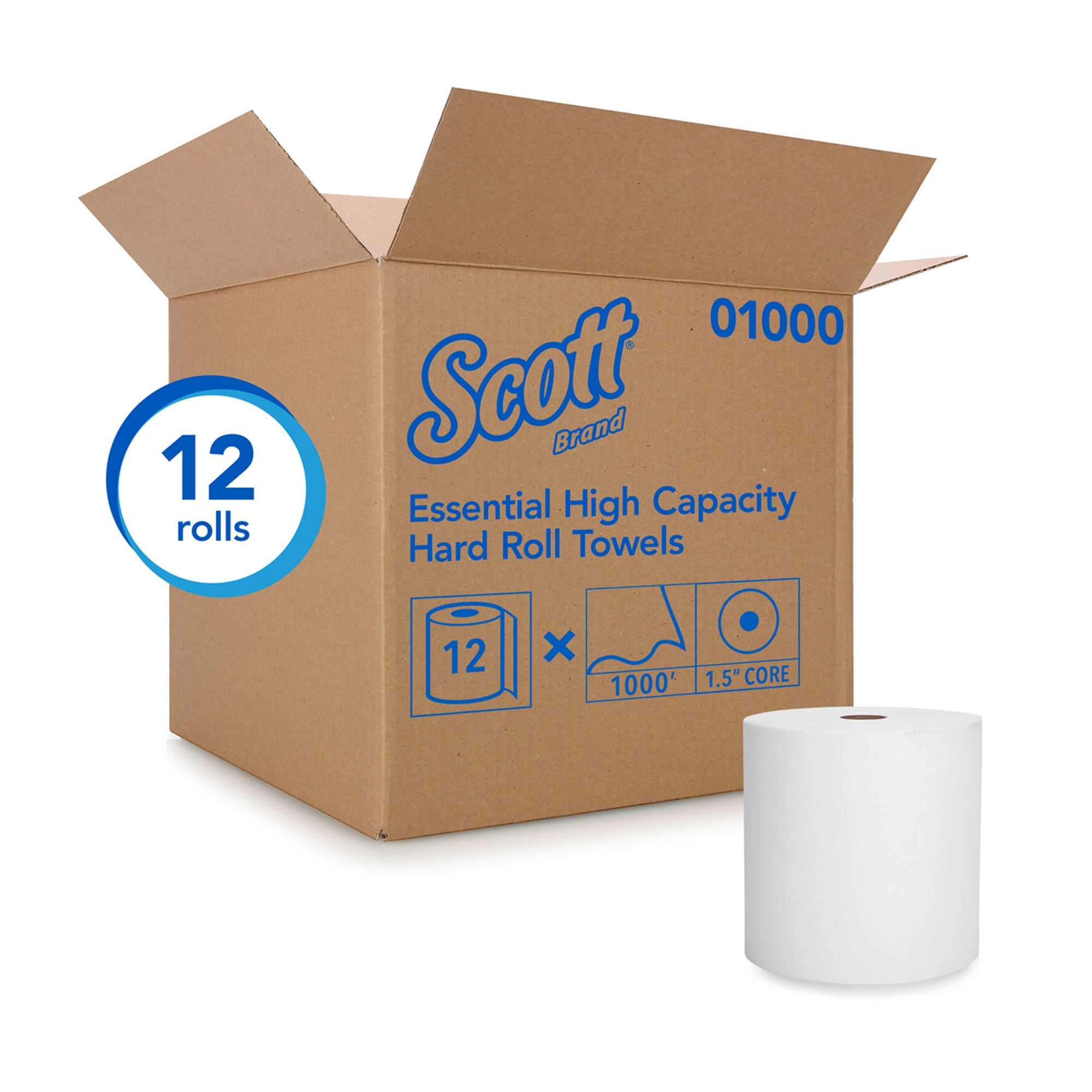 Paper Towel Scott Hardwound Roll 8 Inch X 1000 Foot | 12RL/Case