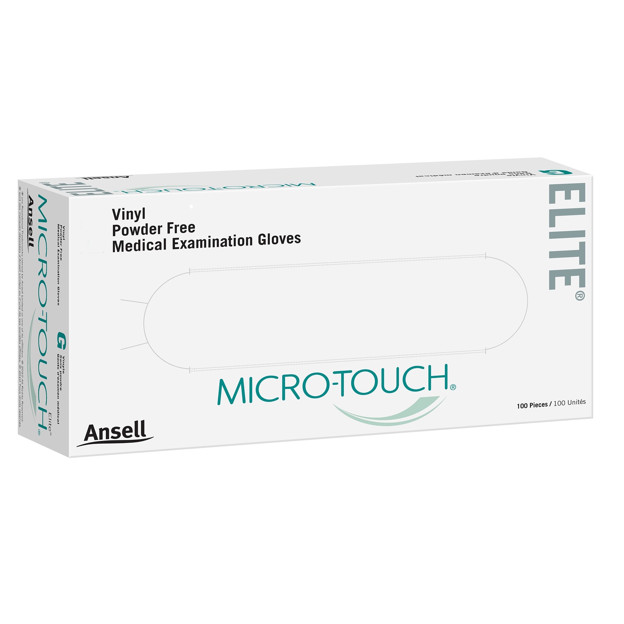 exam glove micro touch elite large nonsterile stretch vinyl standard cuff length smooth ivory not rated packaging type case