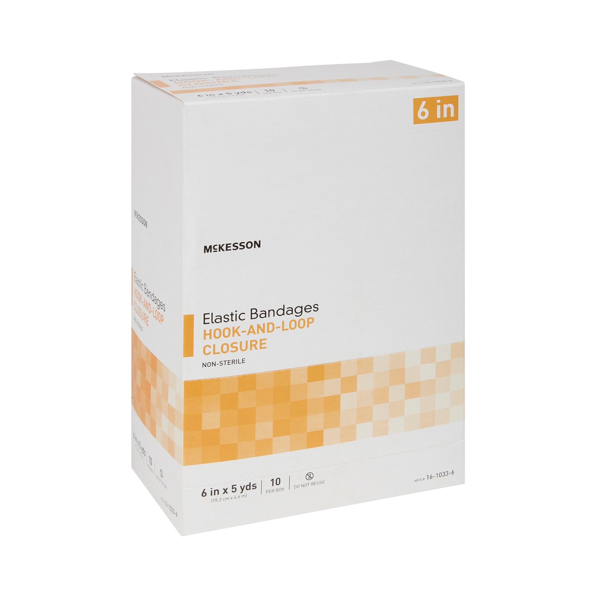 Elastic Bandage McKesson 6 Inch X 5 Yard Single Hook and Loop Closure Tan NonSterile Standard Compression, Packaging Type- Case