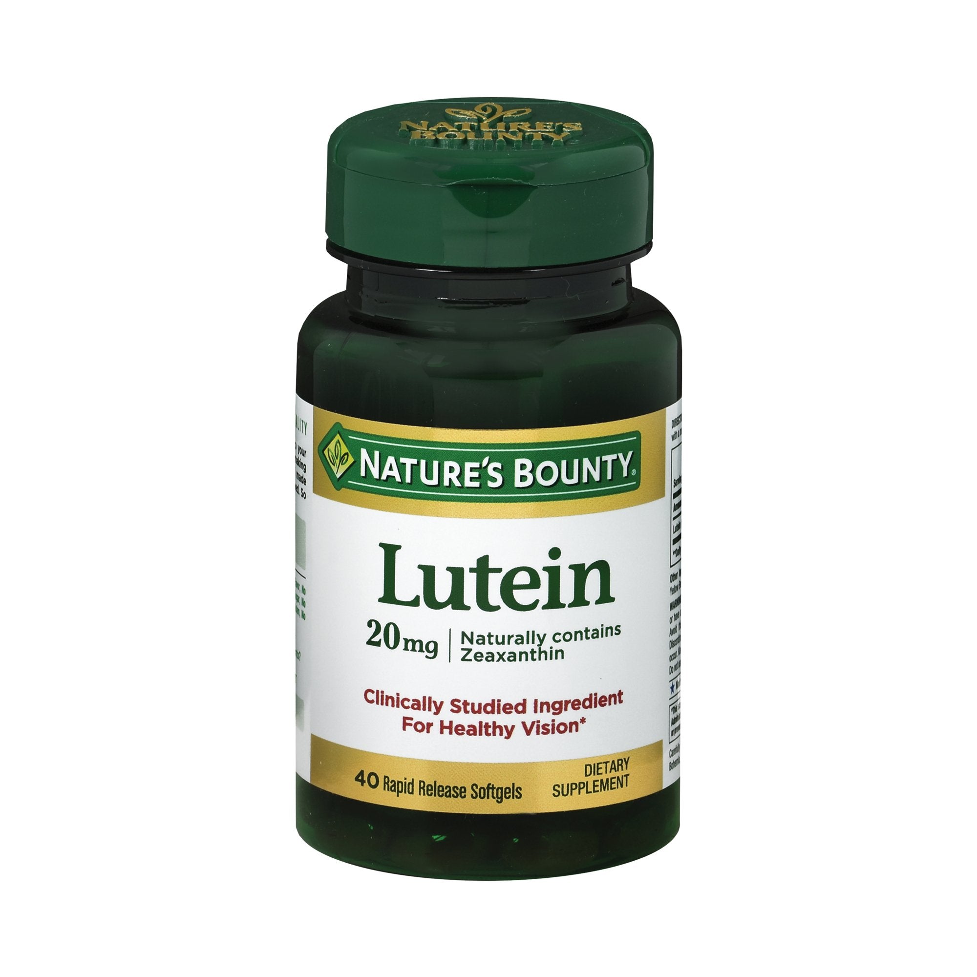 Eye Vitamin Supplement Nature's Bounty Lutein 20 mg Strength Softgel 40 per Bottle
