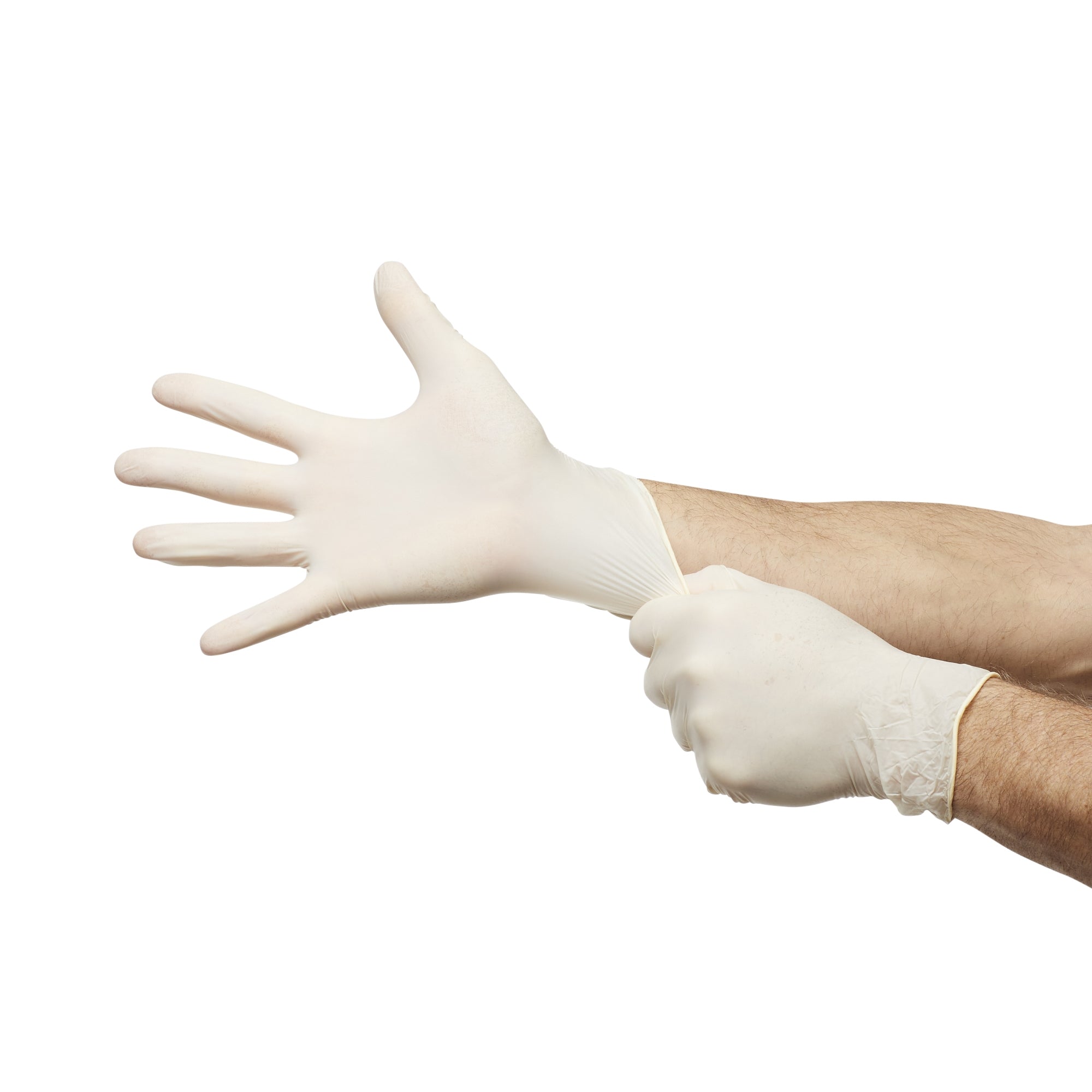 exam glove trilon 2000 pf with mc3 medium nonsterile stretch vinyl standard cuff length smooth ivory not rated with prop 65 warning packaging type box