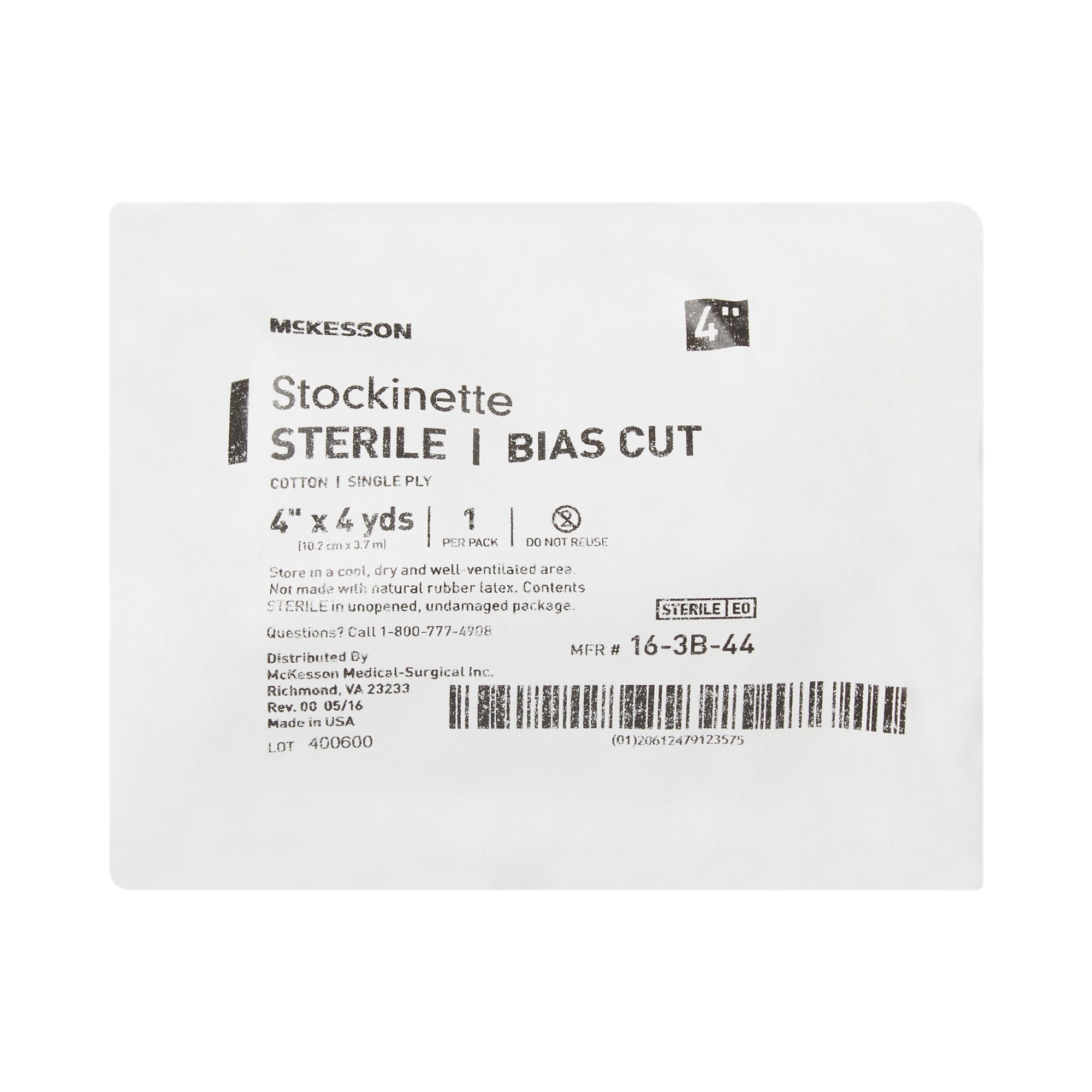 Bias Cut Stockinette McKesson Cotton 4 Inch X 4 Yard Size 5 Beige Sterile, Packaging Type- Case
