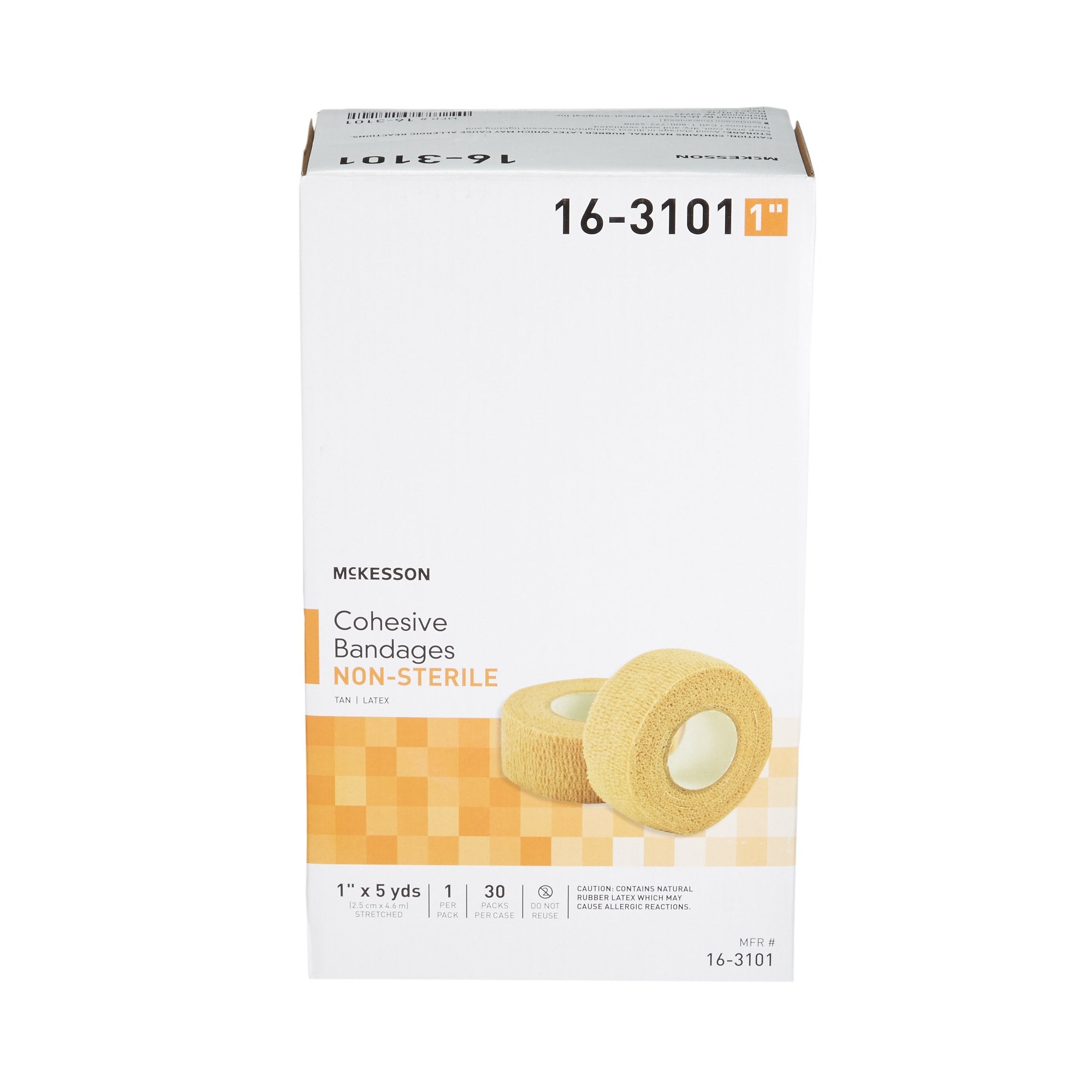 Cohesive Bandage McKesson 1 Inch X 5 Yard Self-adherent Closure Tan NonSterile Standard Compression, Packaging Type- Case