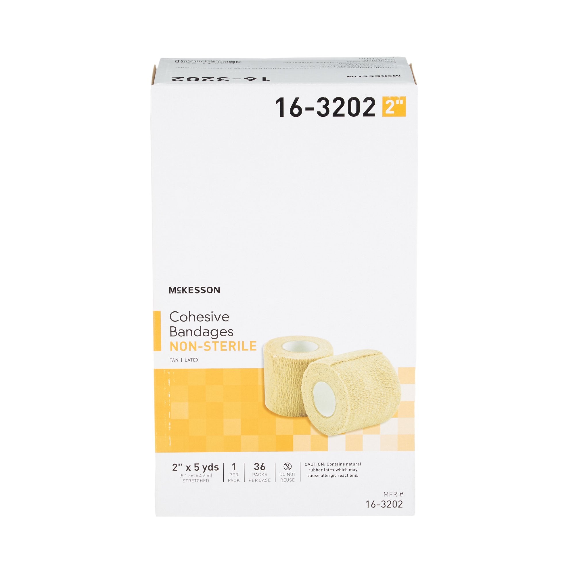 Cohesive Bandage McKesson 2 Inch X 5 Yard Self-adherent Closure Tan NonSterile Standard Compression, Packaging Type- Case