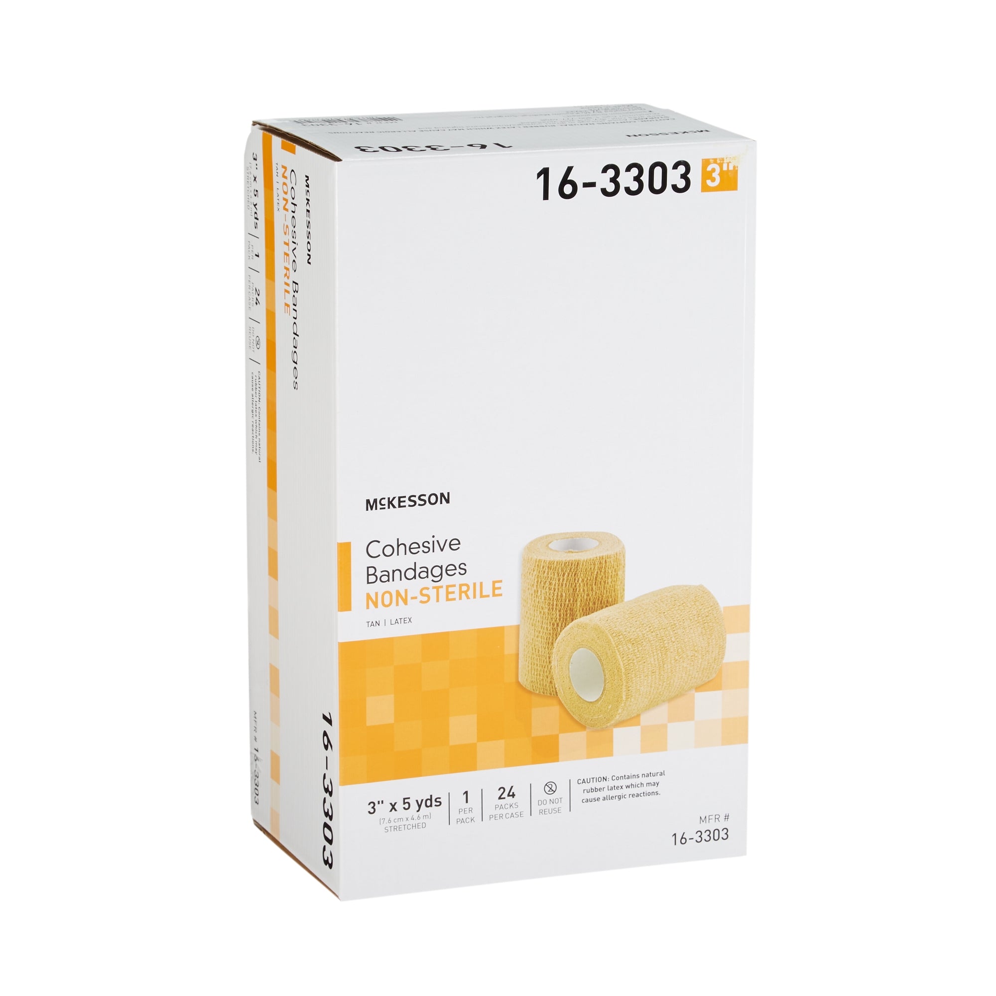 Cohesive Bandage McKesson 3 Inch X 5 Yard Self-adherent Closure Tan NonSterile Standard Compression, Packaging Type- Case