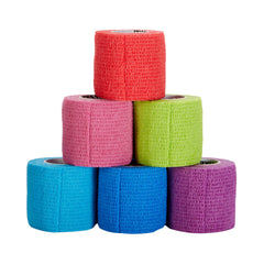 Cohesive Bandage McKesson 2 Inch X 5 Yard Self-adherent Closure Purple / Pink / Green / Light Blue / Royal Blue / Red NonSterile Standard Compression, Packaging Type- Case