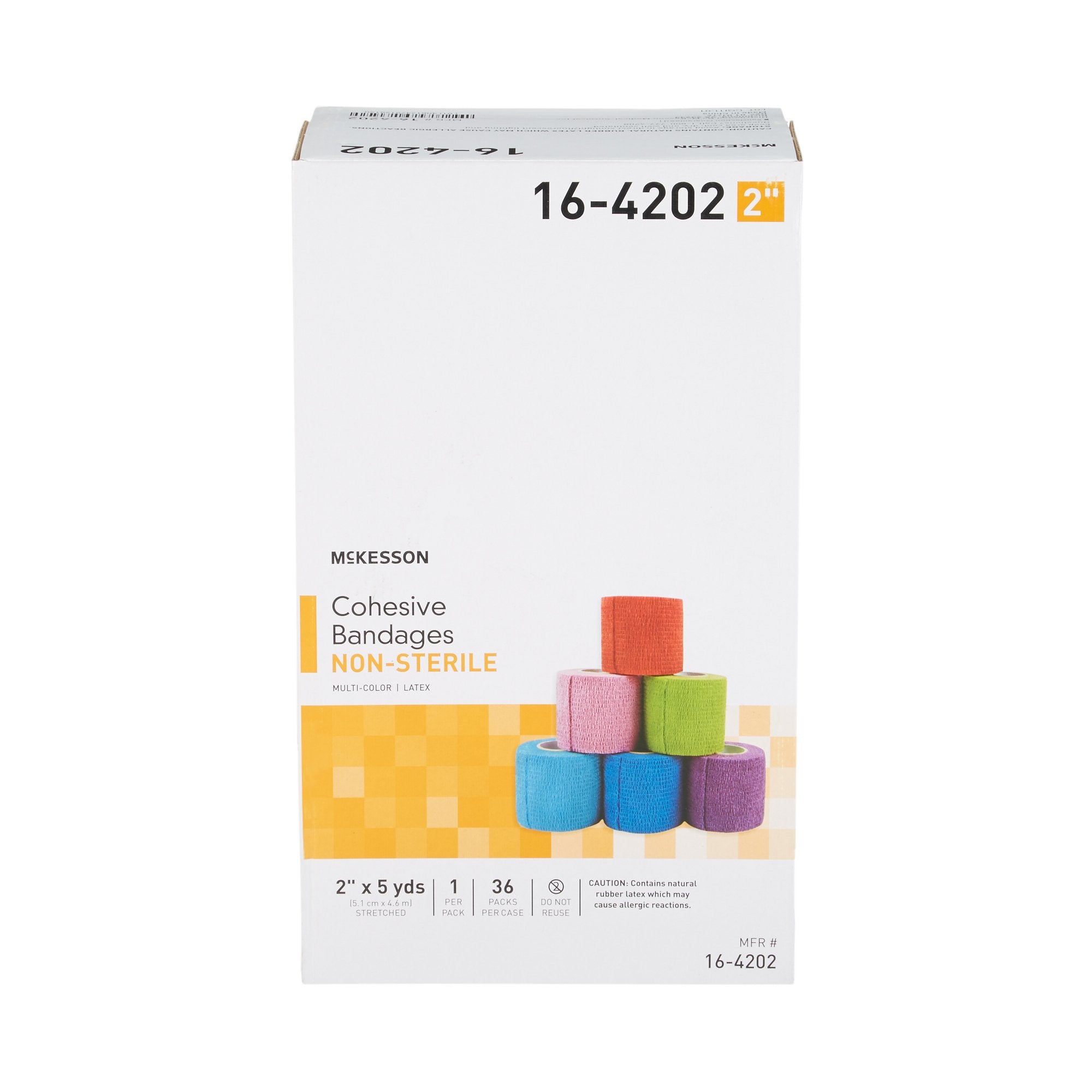 Cohesive Bandage McKesson 2 Inch X 5 Yard Self-adherent Closure Purple / Pink / Green / Light Blue / Royal Blue / Red NonSterile Standard Compression, Packaging Type- Case