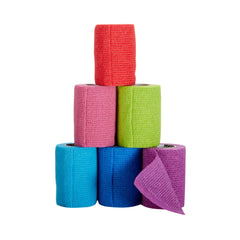 Cohesive Bandage McKesson 3 Inch X 5 Yard Self-adherent Closure Purple / Pink / Green / Light Blue / Royal Blue / Red NonSterile Standard Compression, Packaging Type- Case