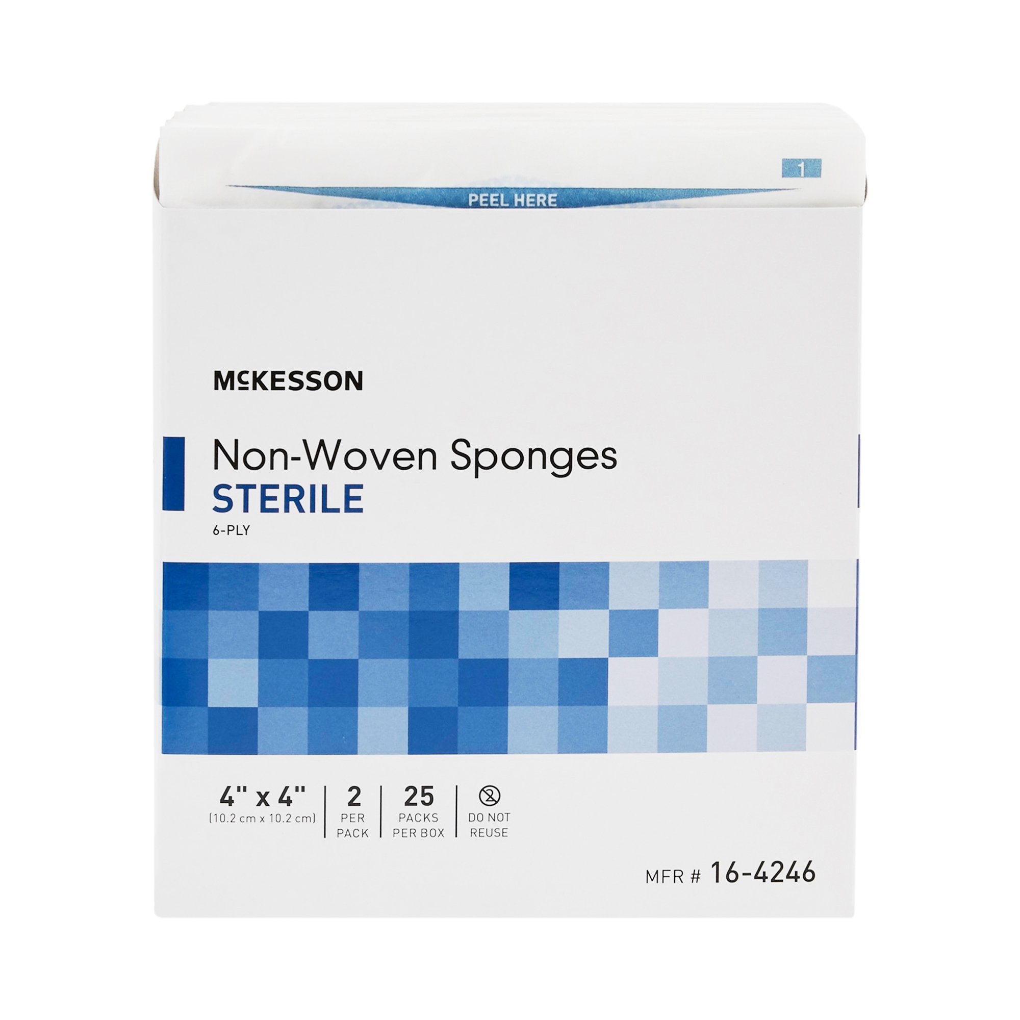 Nonwoven Sponge McKesson 4 X 4 Inch 6-Ply Sterile 2 per Pack, Packaging Type- Case
