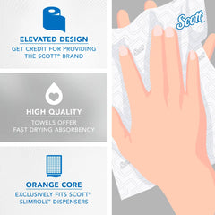 Paper Towel Scott Control Slimroll Hardwound Roll 8 Inch X 580 Foot | 6/Case