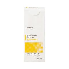 Nonwoven Sponge McKesson 3 X 3 Inch 4-Ply NonSterile 200 per Pack, Packaging Type- Case