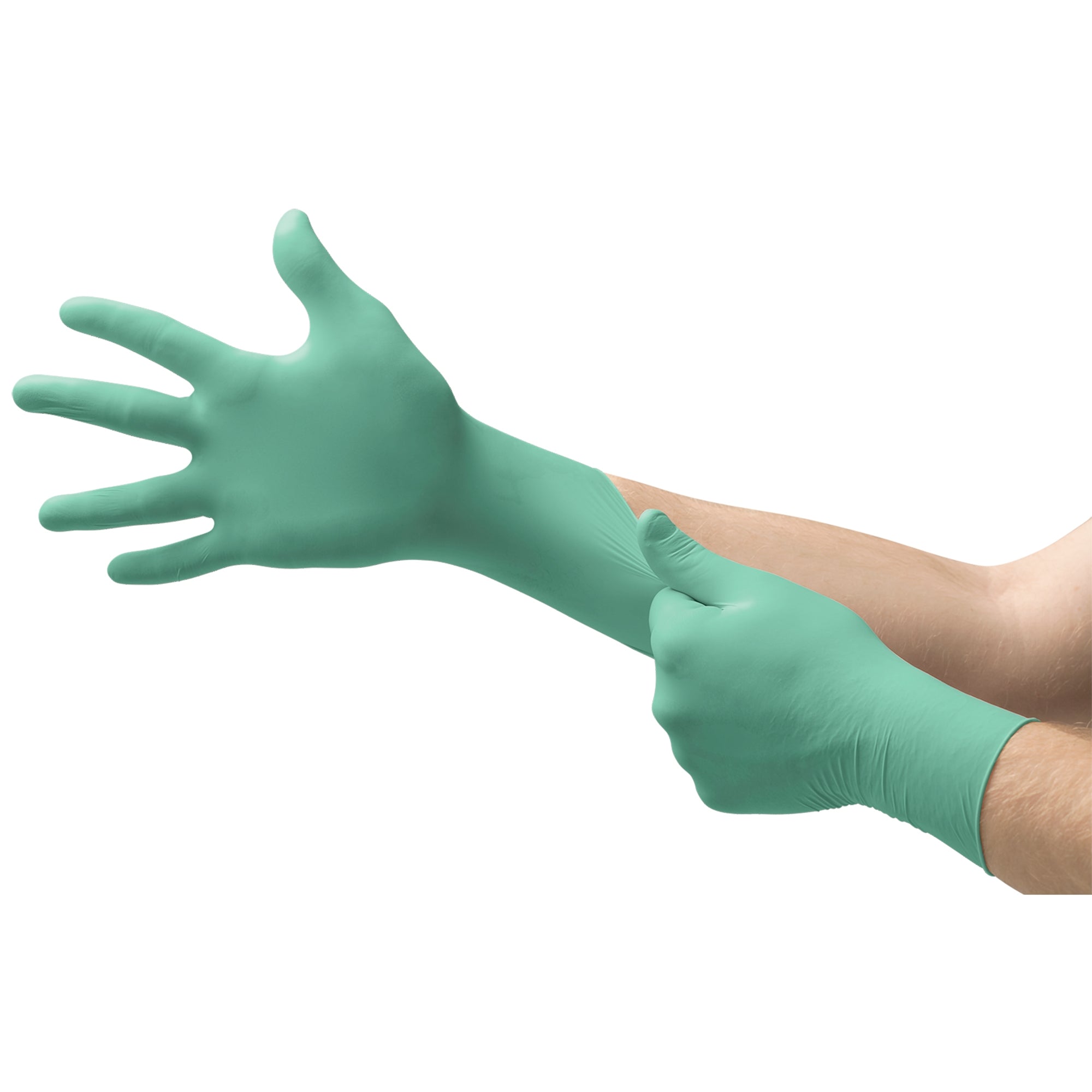 exam glove micro touch affinity small nonsterile polychloroprene standard cuff length textured fingertips green chemo tested packaging type case