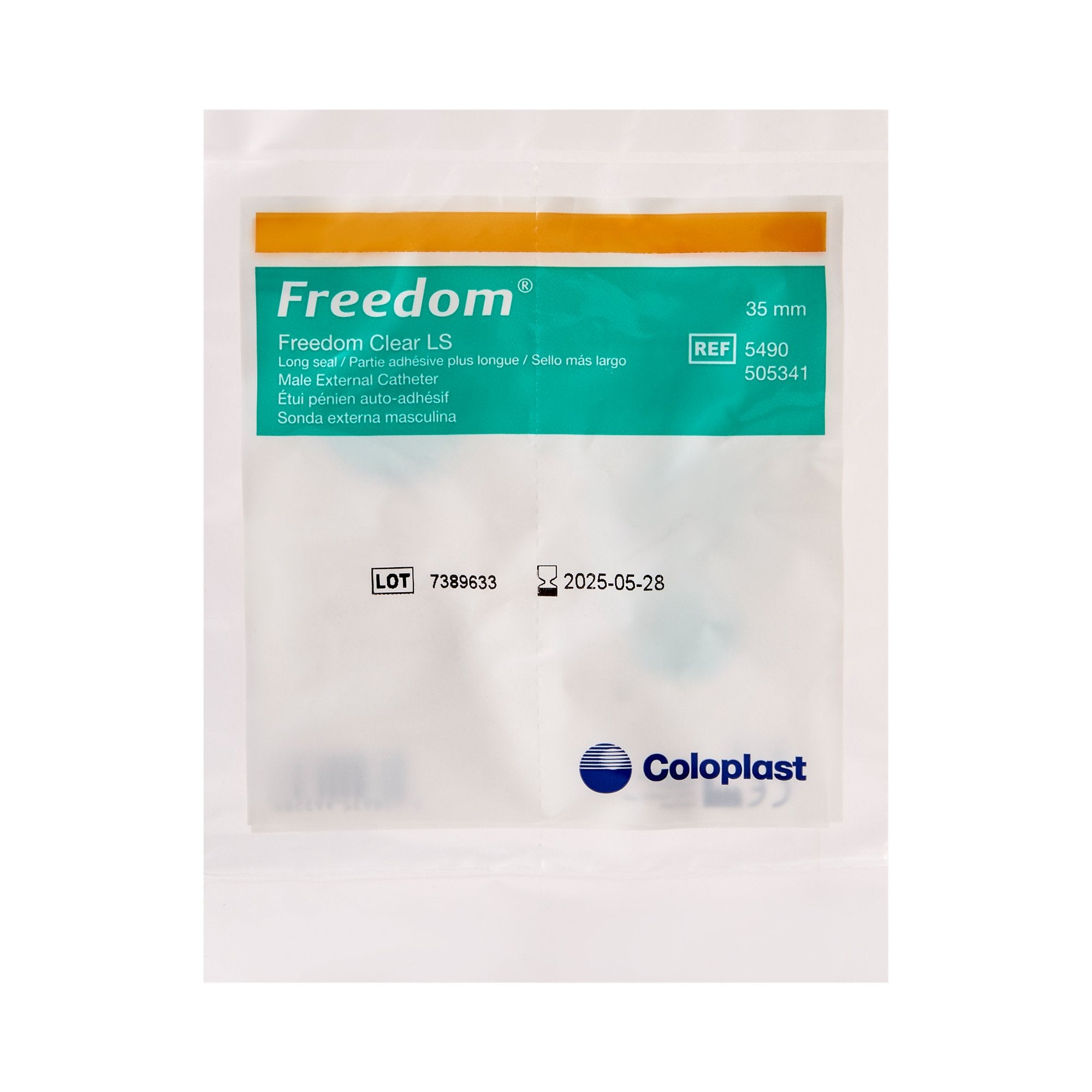 Male External Catheter Freedom Clear LS Self-Adhesive Seal Silicone Large,Packaging Type- Each