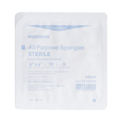 Nonwoven Sponge McKesson 4 X 4 Inch 4-Ply Sterile 10 per Tray, Packaging Type- Case