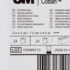 Cohesive Bandage 3M Coban 3 Inch X 5 Yard Self-Adherent Closure Tan NonSterile Standard Compression, Packaging Type- Case
