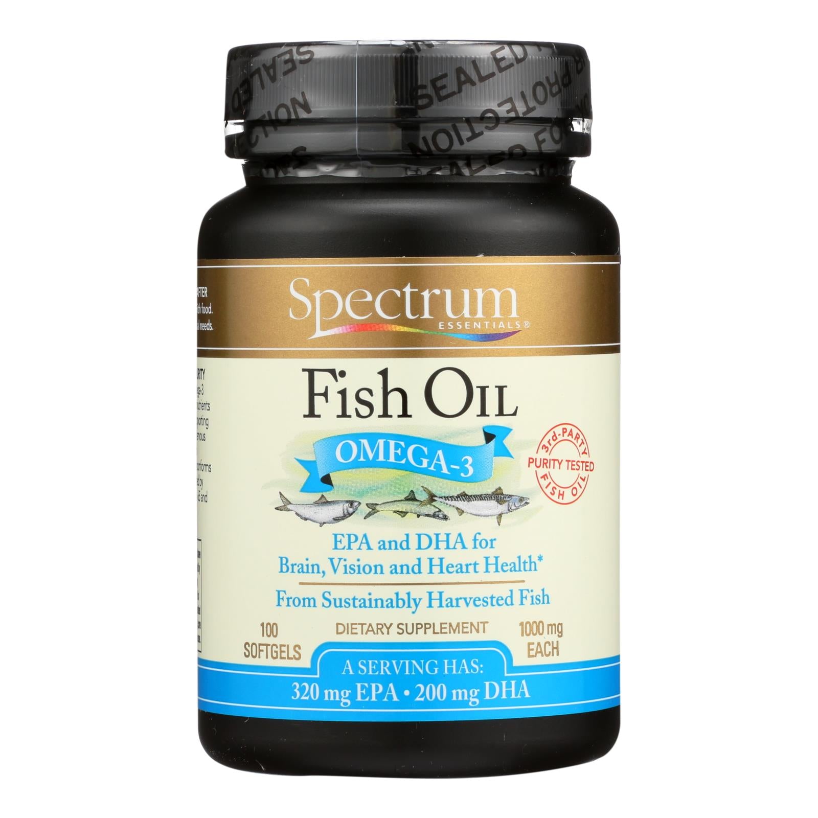 Spectrum Essentials Omega 3 Fish Oil Dietary Supplement 1 Each 100 Cap All Care Store