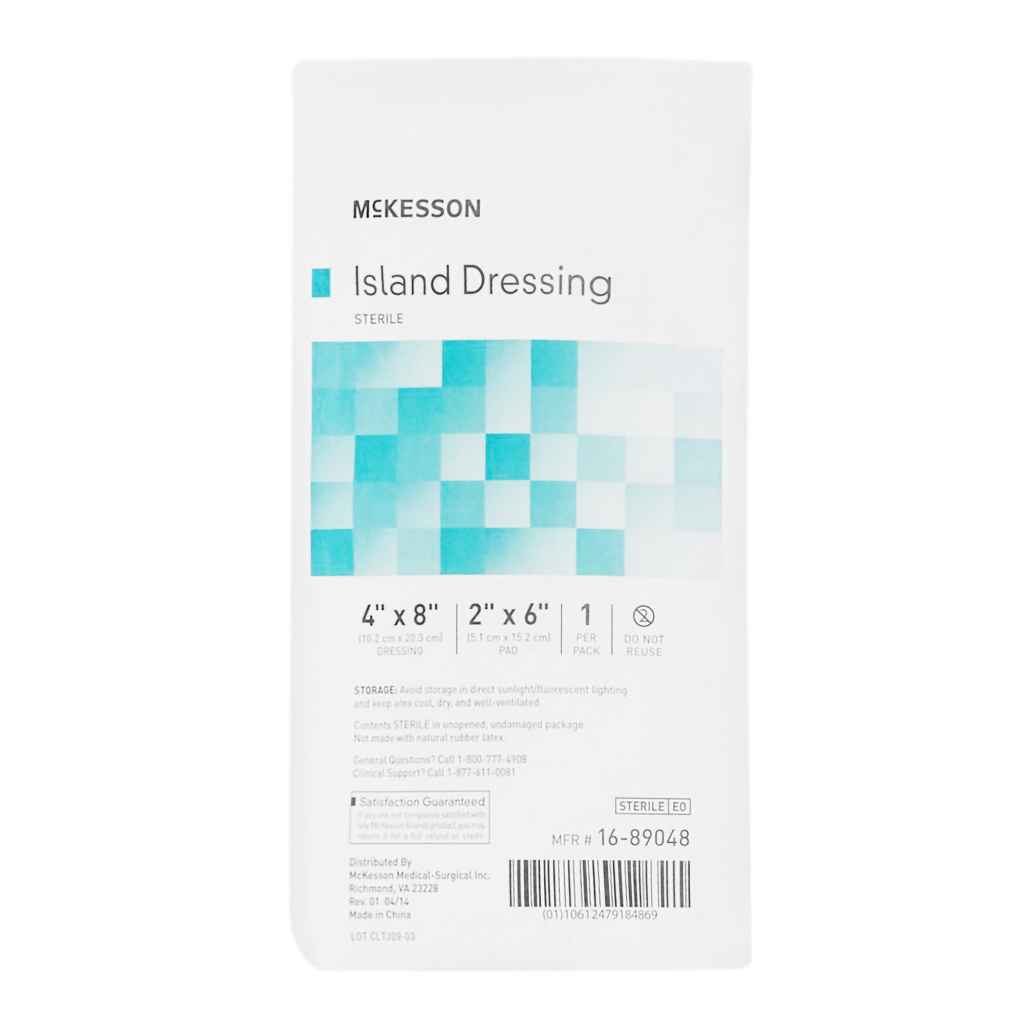 Island Dressing McKesson 4 X 8 Inch Rectangle Sterile, Packaging Type- Case
