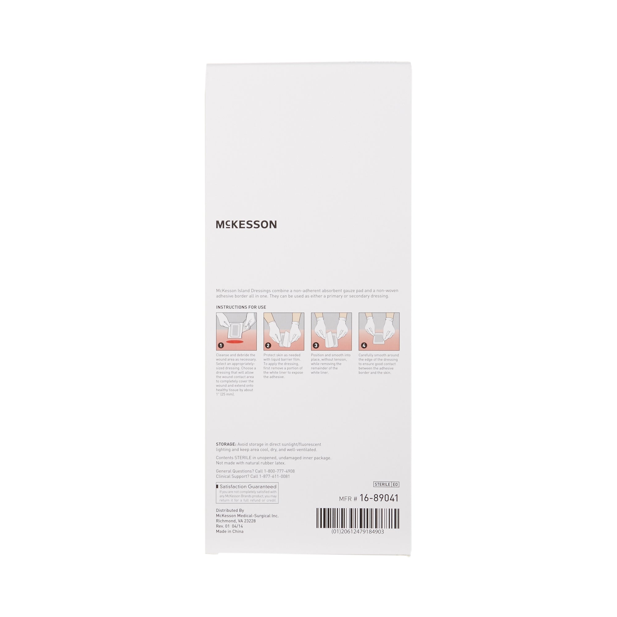 Island Dressing McKesson 4 X 10 Inch Rectangle Sterile, Packaging Type- Case