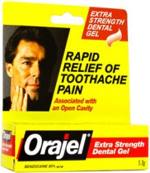 Oral Pain Relief Orajel 20% Strength Benzocaine Oral Gel 0.45 oz.