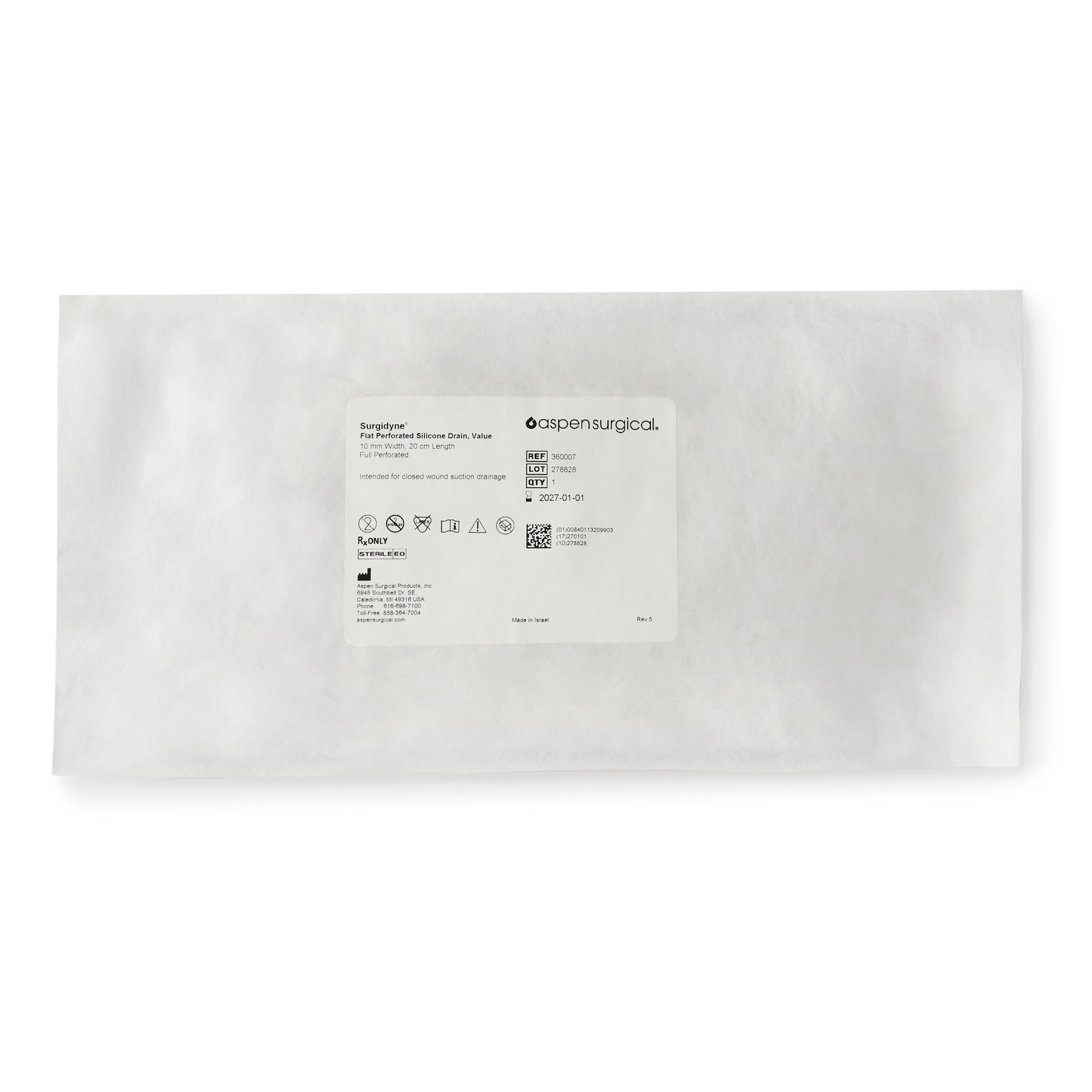 Wound Drain Tube McKesson Brand Silicone Perforated Style 10 Fr. Size Sterile, Packaging Type- Case