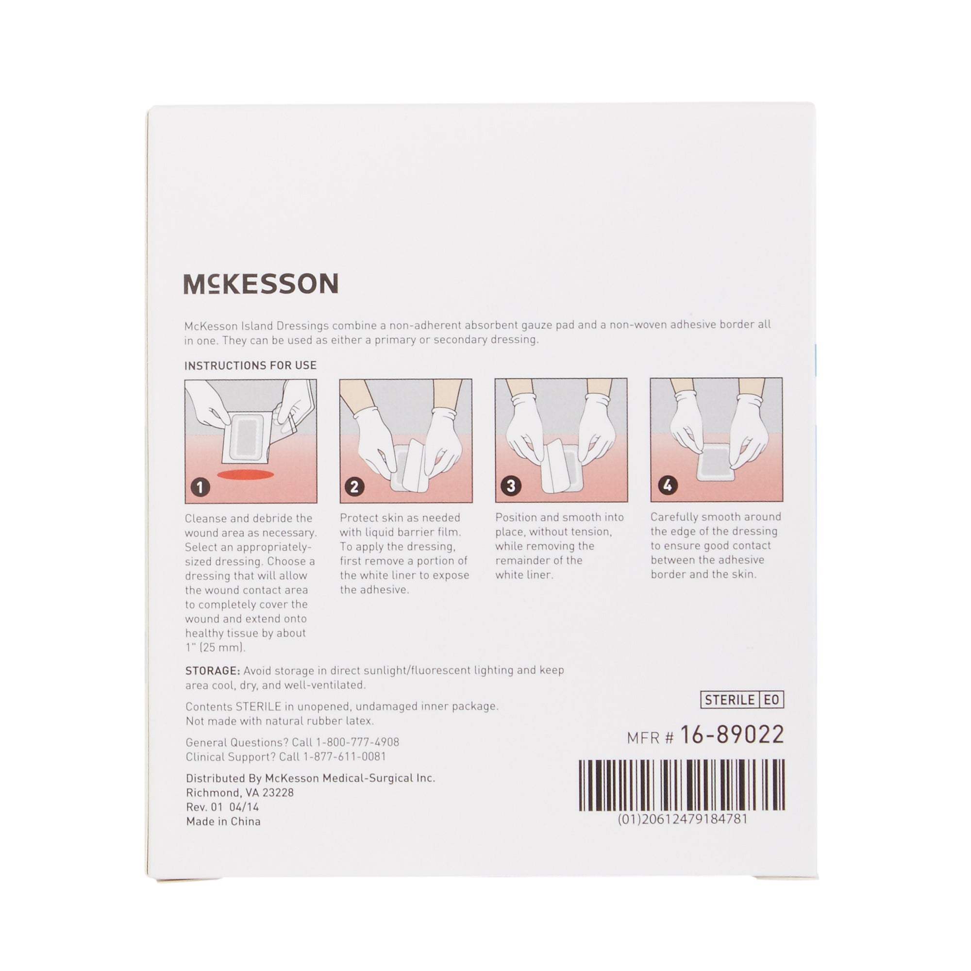 Island Dressing McKesson 2 X 2 Inch Square Sterile, Packaging Type- Case